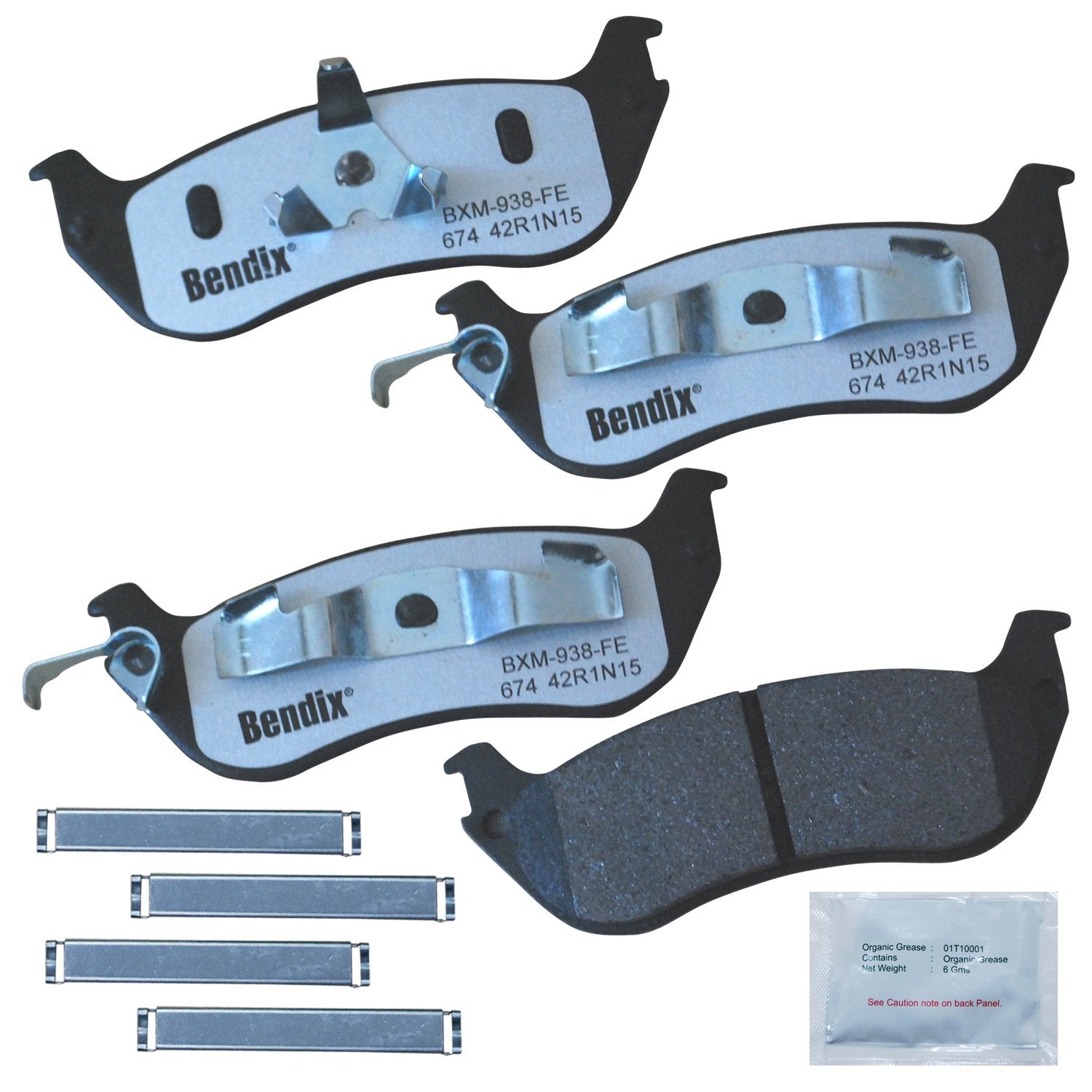 Bendix Fleet Metlok Mkd674Fm Semi-Metallic Rear Brake Pads For Ford Crown Victoria 2002-1996, Grand Marquis 2002-1996, Lincoln T