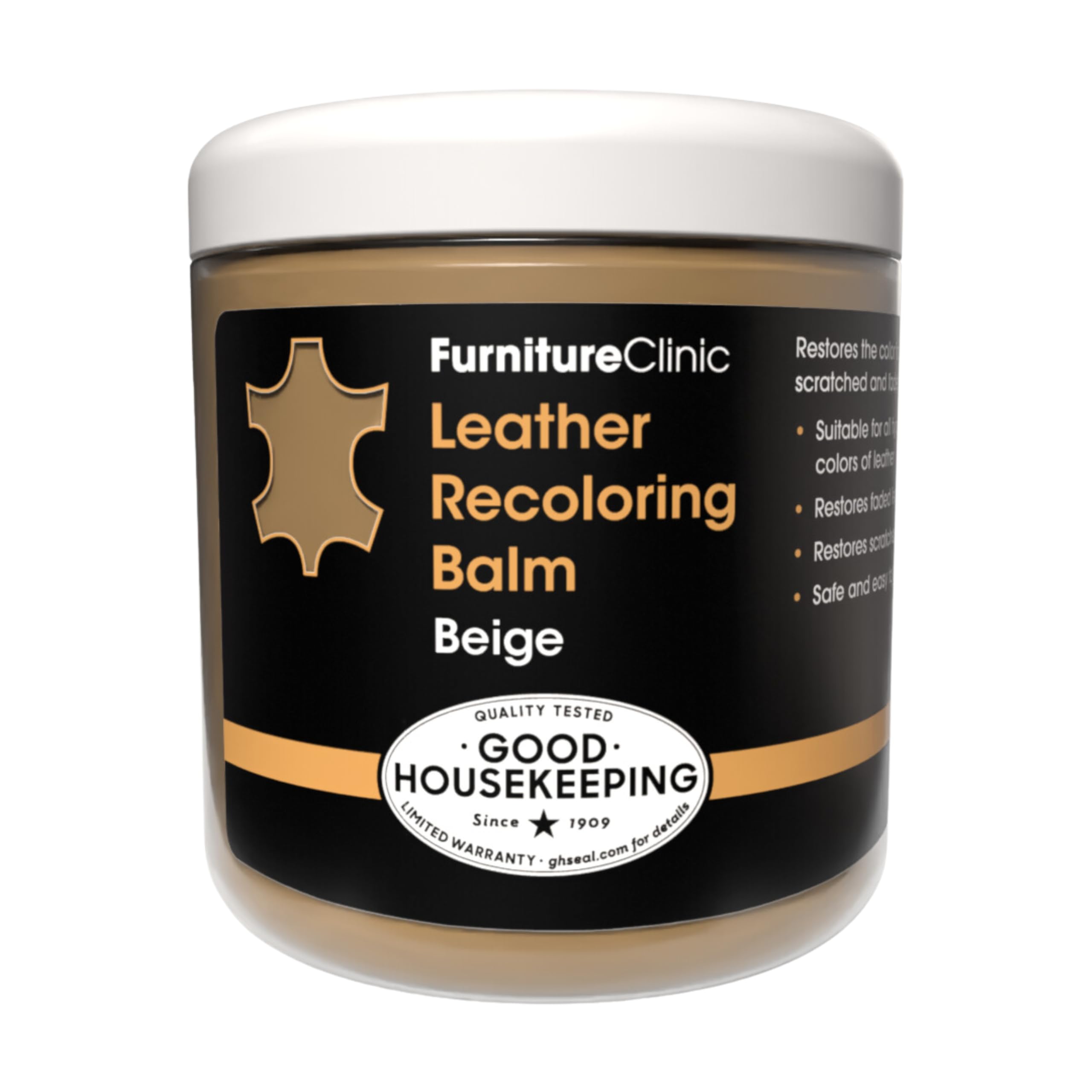 The Original Leather Recoloring Balm By Furniture Clinic - Beige Leather Dye For Furniture, Couches & Car Seats - Restore Scratc