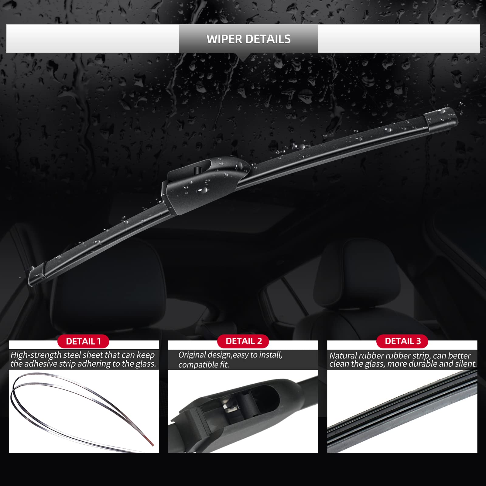 Replacement For Jaguar F-Pace 2017-2023 Rear Windshield Wiper Blade Arm Set-Car Back Window Wiper Assembly Replacement (Rear Wiper For Jaguar F-Pace)