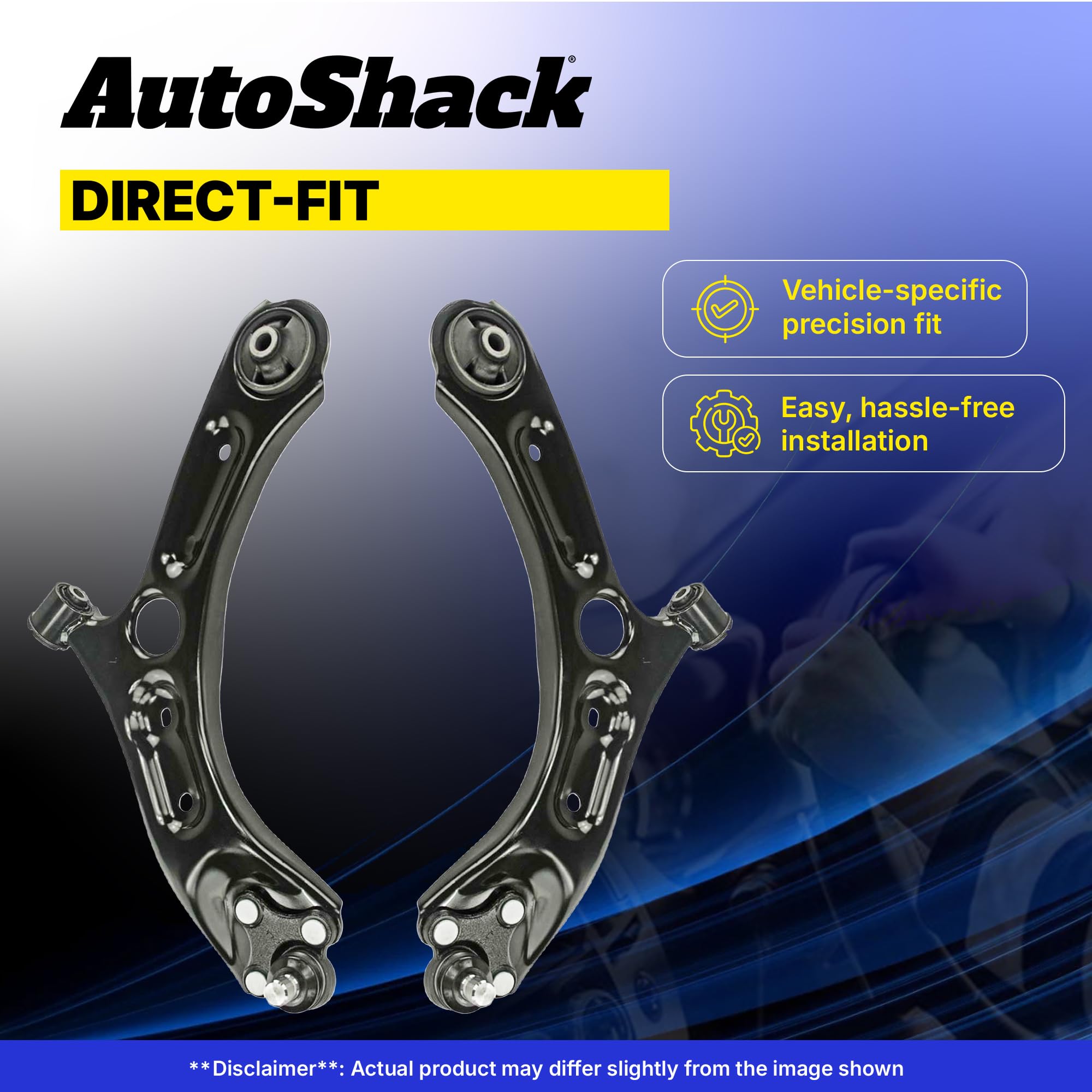 Autoshack Front Lower Control Arms With Bushings Pair 2 Replacement For 2008-2014 Dodge Avenger 2009-2019 Journey 2007-2010 Chrysler Sebring 2011-2014 Chrysler 200 2.4L 3.5L 3.6L V6 Awd Fwd Cak35175Pr