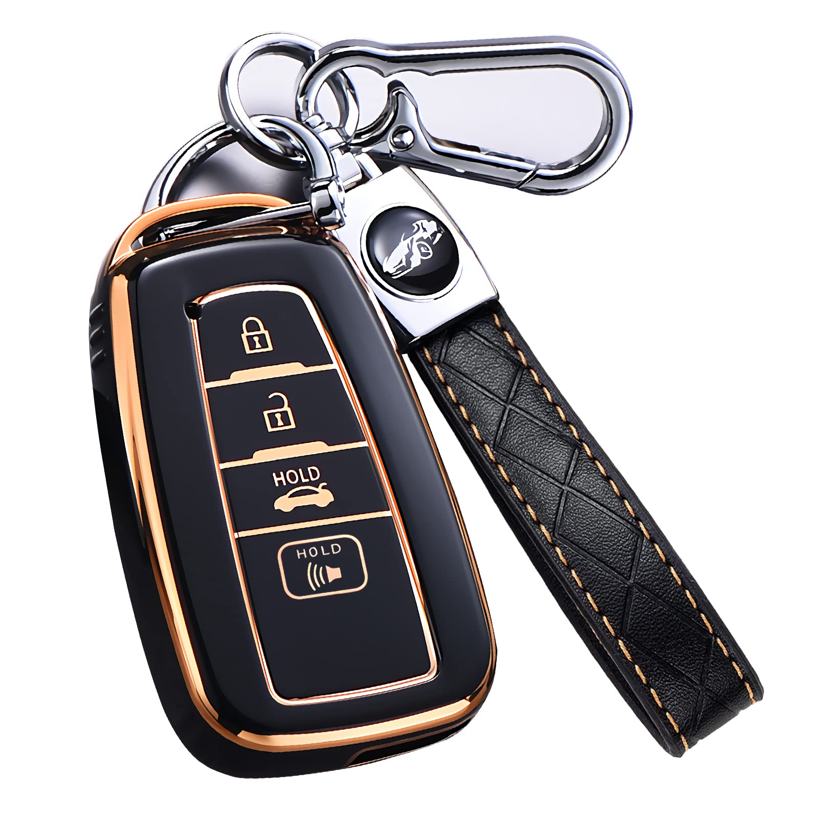 Cacacar For Toyota Camry Rav4 Key Fob Cover With Keychain,For Highlander Avalon Gt86 Key Fob Case Premium Soft Tpu 360 Degree Pr