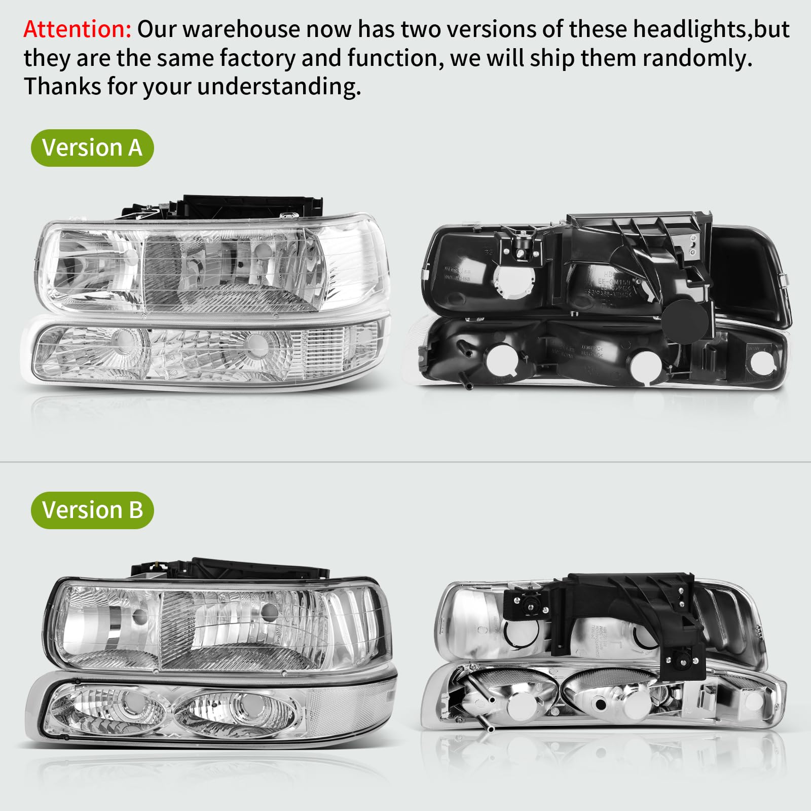 Autosaver88 Headlight Assembly Compatible With 1999-2002 Chevy Silverado 1500 2500/2001-2002 Silverado 1500Hd 2500Hd 3500/2000-2