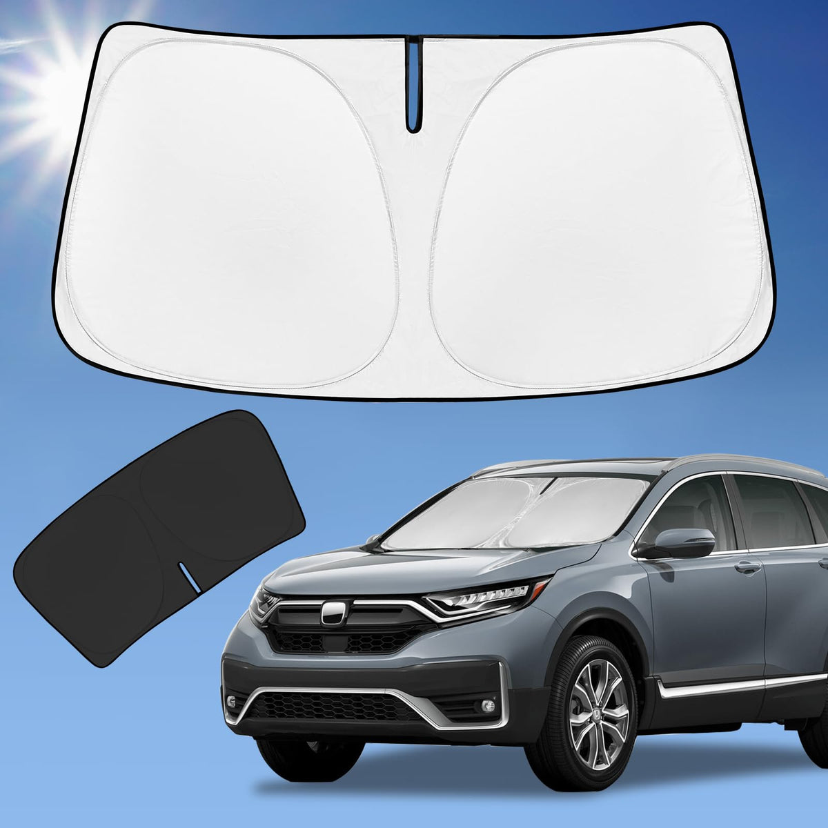 For Honda Cr-V Crv 2017-2022 (Not For 2022 Sport) Sun Shade Sunshade Windshield Cover, 4-Layer Front Window Shade Custom Fit Crv