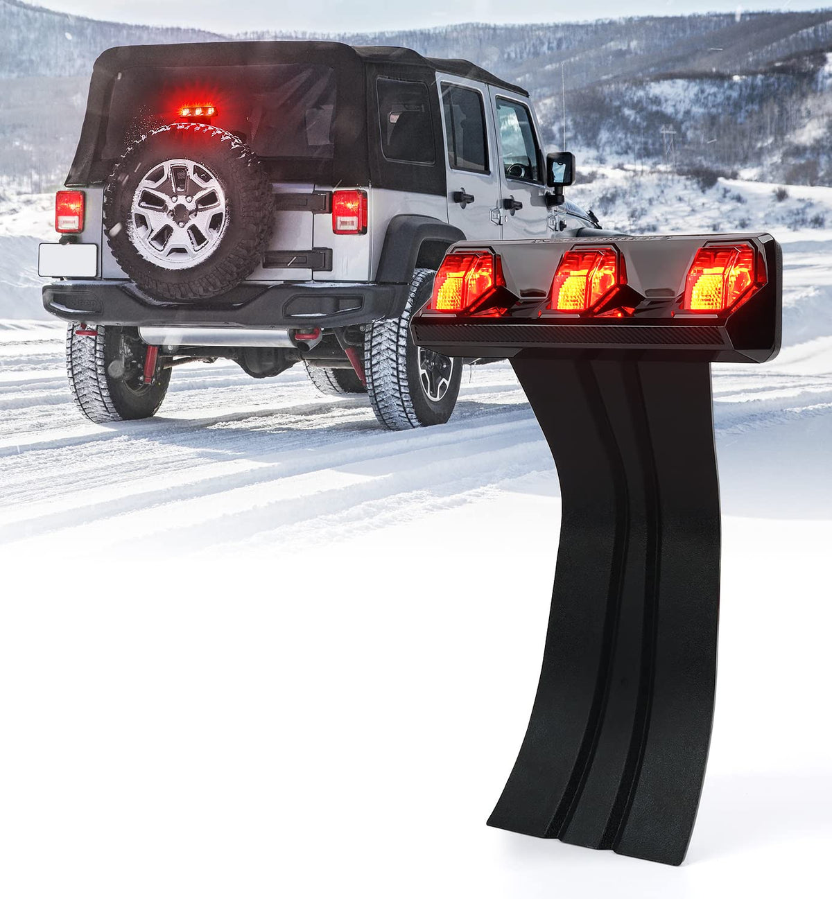 Xprite Led Third Brake Lights With Modern Designed, Brighter High Mount Stop Tail Light Compatible With Jeep Wrangler Jk Jku 200