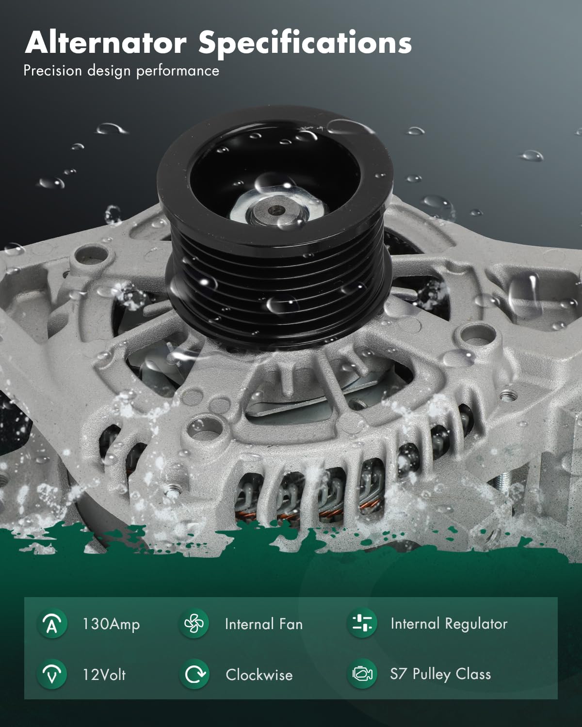 SCITOO Alternator Fit for TOYOTA for Tacoma V6 3.5L 2016-2021 - 12V 130Amp CW S7 Pulley Class, Replace OE 21247 104211-3761 2706