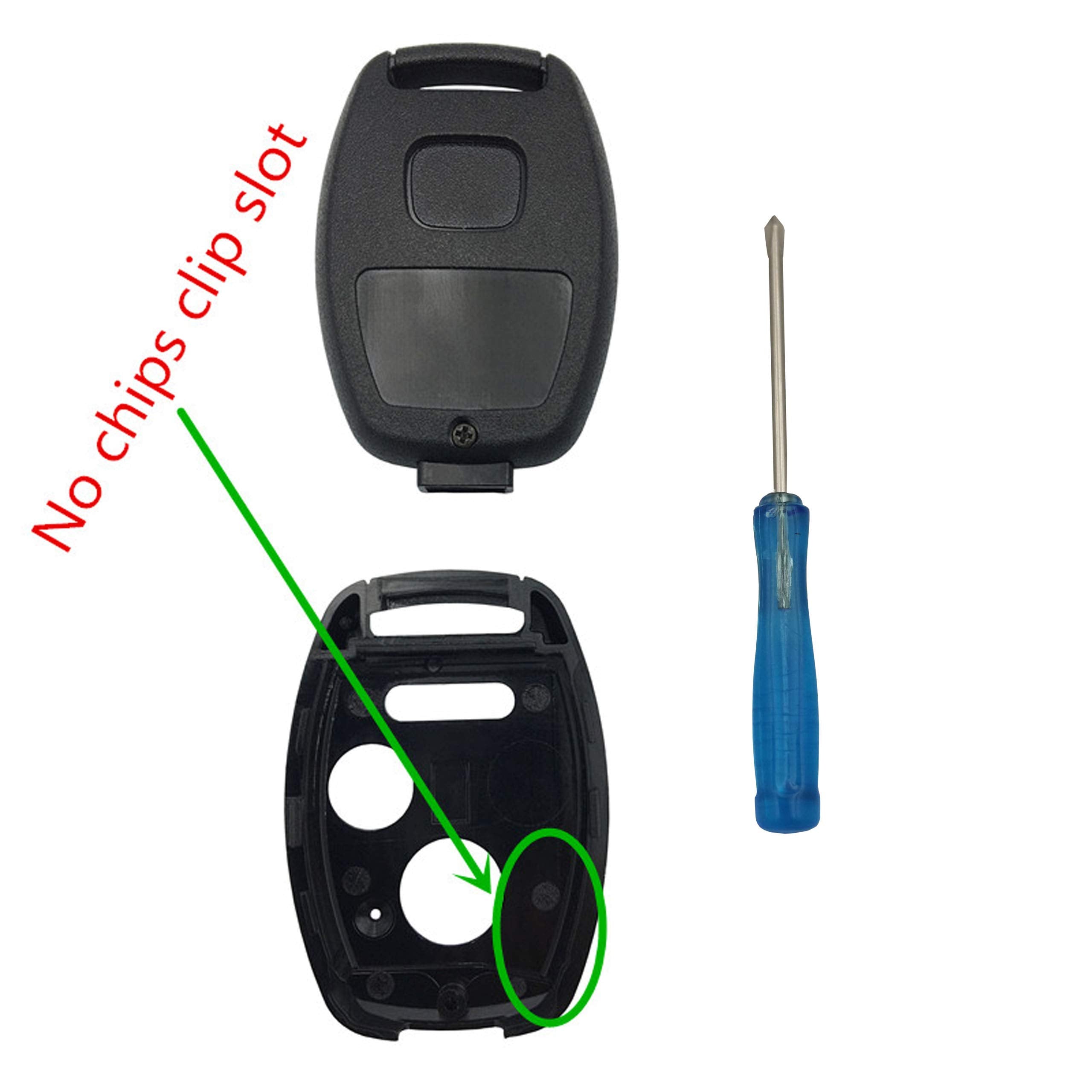 Binowen Replacement For 3 Buttons Keyless Entry Remote Honda Key Fob Shell With Screwdriver Fit Forhonda Accord/Civic/Cr-V/Fit/O