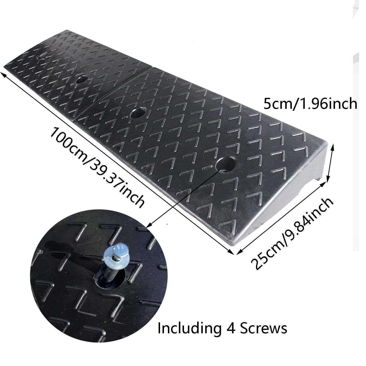 Nisorpa 2'' Rise Rubber Curb Ramp Heavy Duty Loading Rubber Curb Ramps 10 Tons Driveway Ramp Car Slope Ramp For Loading Dock Bike Vehicle Warehouse Sidewalk Wheelchair 9.4 X9.8X 2Inch