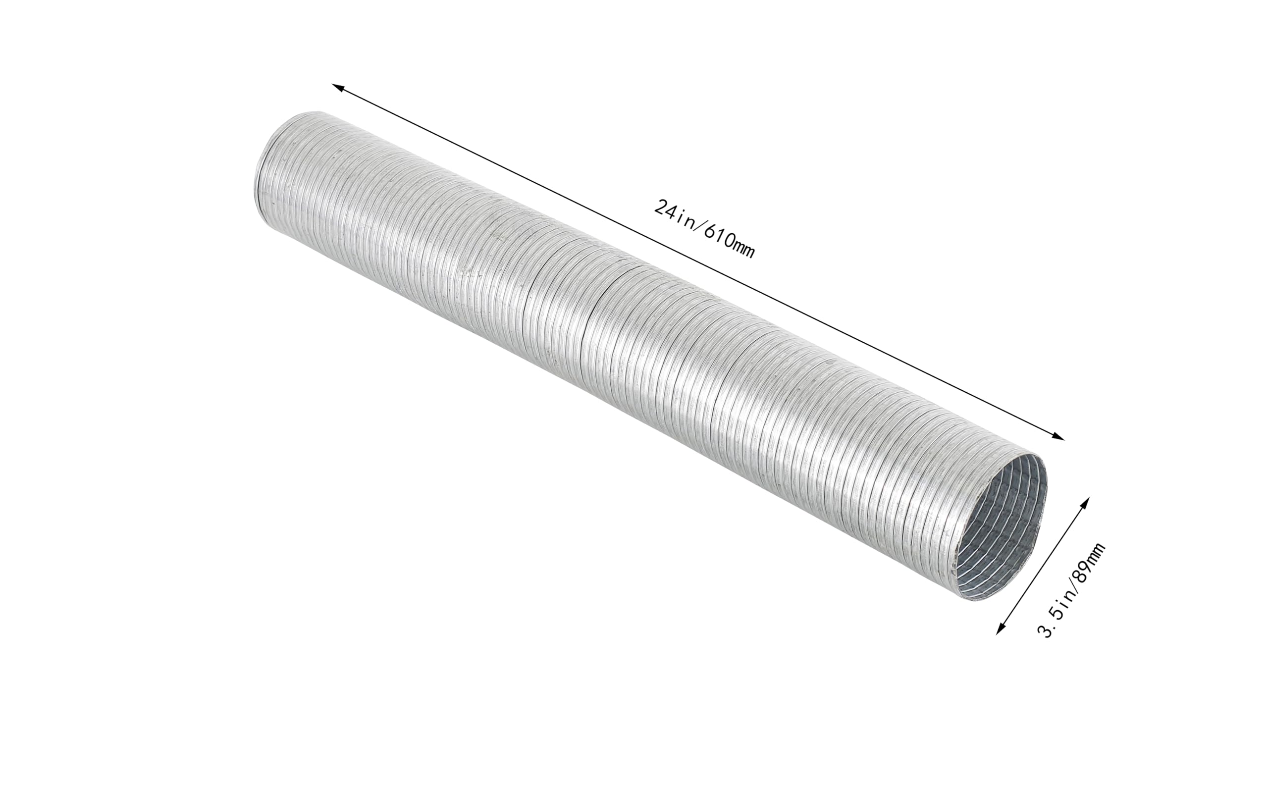 TORDXICS 3.5'' [3 1/2''] ID x24'' Length Universal Exhaust Flex Pipe Flexible Exhaust Tubing