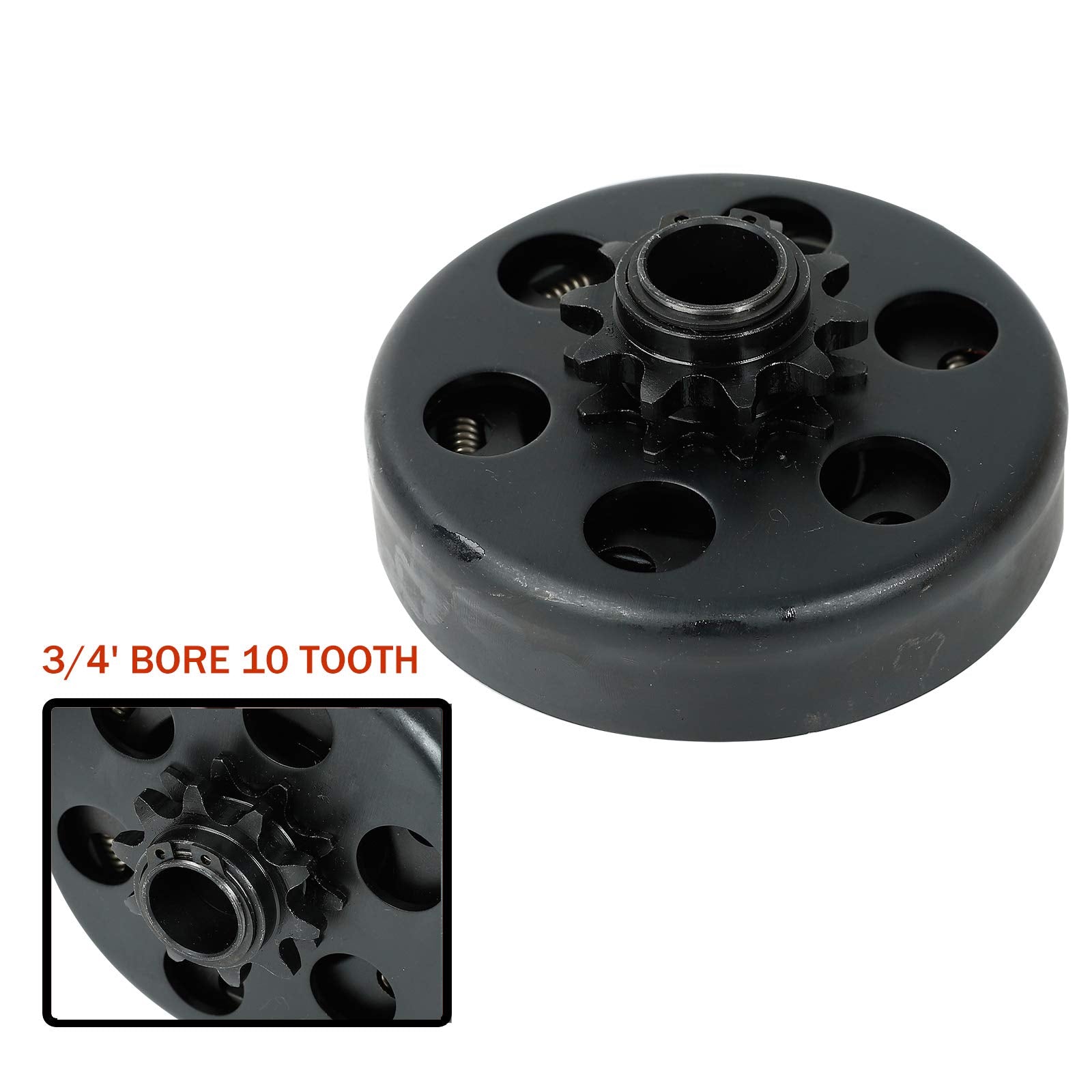 3/4'' Bore 10 Tooth Centrifugal Go Kart Engine Clutch With 5 Feet #40/41/420 Chain For 2-6.5Hp, Up To7Hp Small Engines, Honda Gc