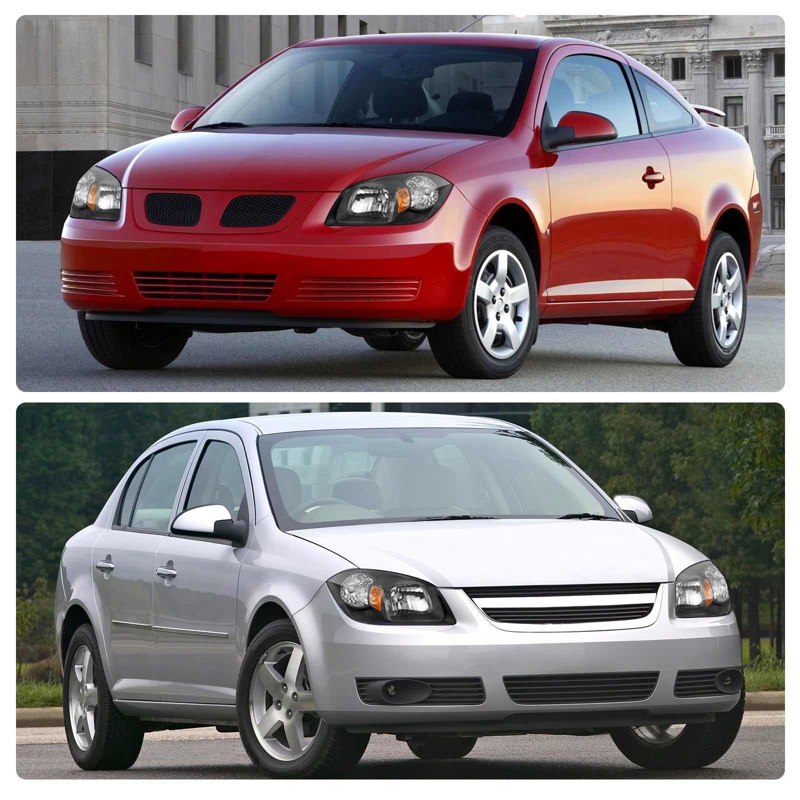 Dwvo Headlights Assembly Compatible With 2005-2010 Chevy Cobalt /2005-2006 Pontiac Pursuit /2007-2009 Pontiac G5 Driver And Pass