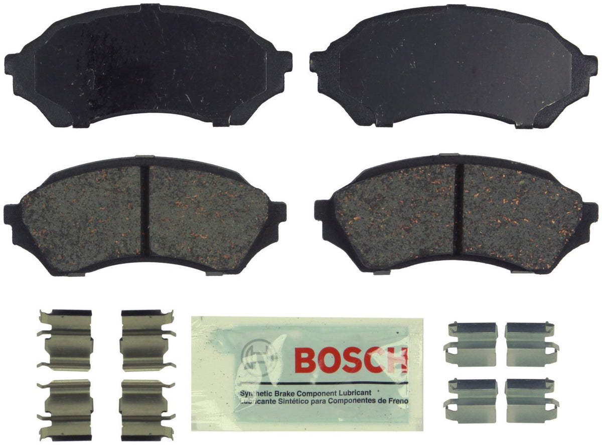 BOSCH BE798H Blue Ceramic Disc Brake Pad Set with Hardware - Compatible with Select Mazda Proteg  ; FRONT