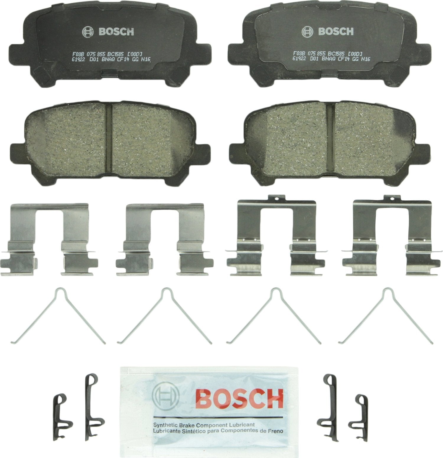 BOSCH BC1585 QuietCast Premium Ceramic Disc Brake Pad Set - Compatible with Select Honda Pilot; REAR