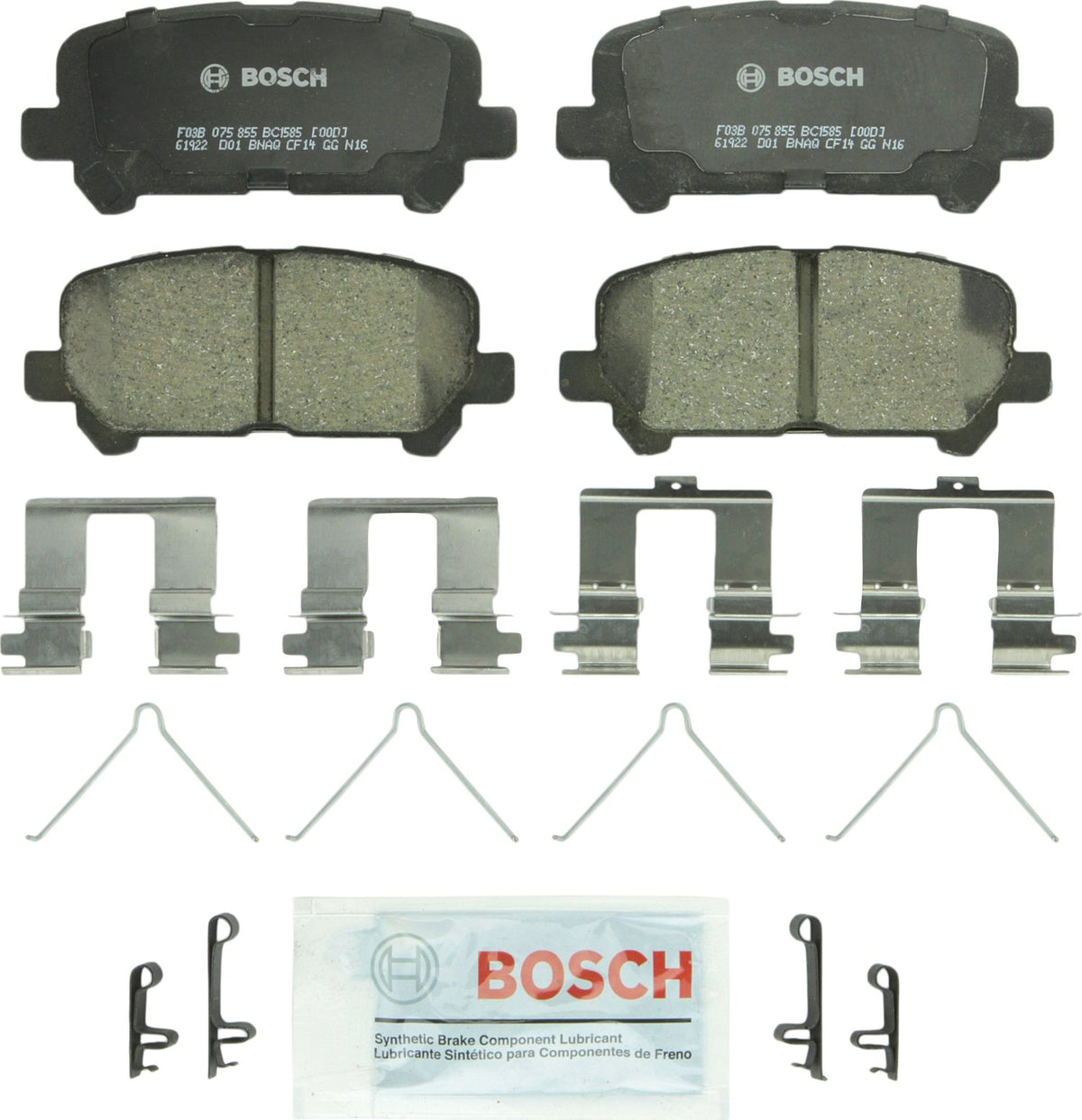 BOSCH BC1585 QuietCast Premium Ceramic Disc Brake Pad Set - Compatible with Select Honda Pilot; REAR