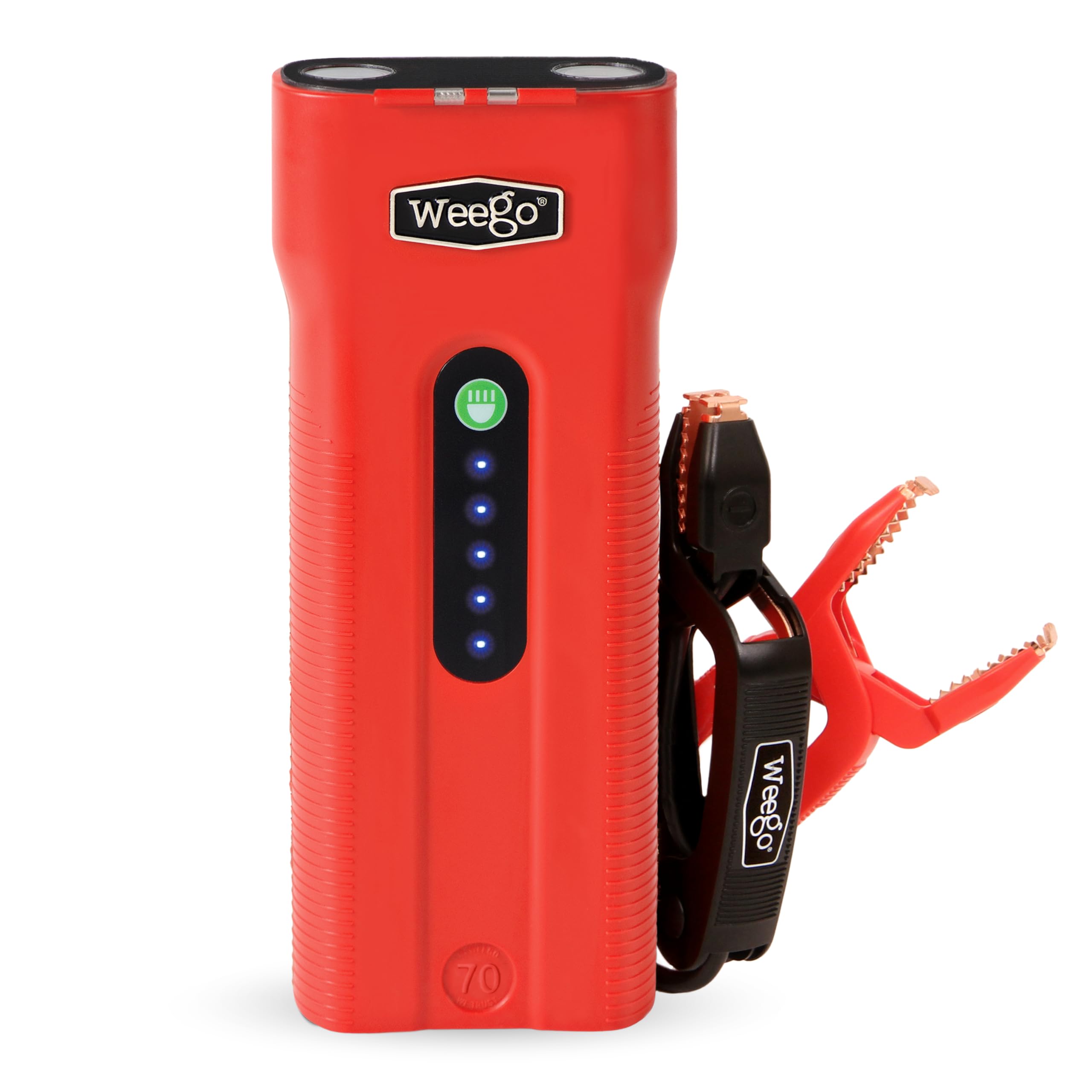Weego 70 Portable Lithium Jump Starter, 700 Cranking Amps, 2500 Peak Amps, Orange, Model N70