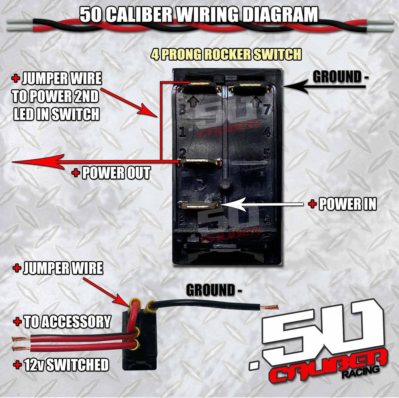 50 Caliber Racing This Switch Turns Something On Strong Man Design On/Off Rocker Switch (Red)