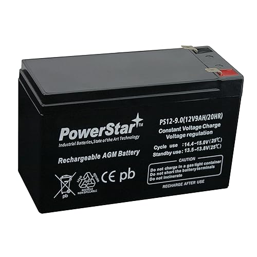Powerstar 12V 9Ah Sealed Lead Acid (Sla) Battery F2 Terminals For Alarms, Backup Systems, Ups