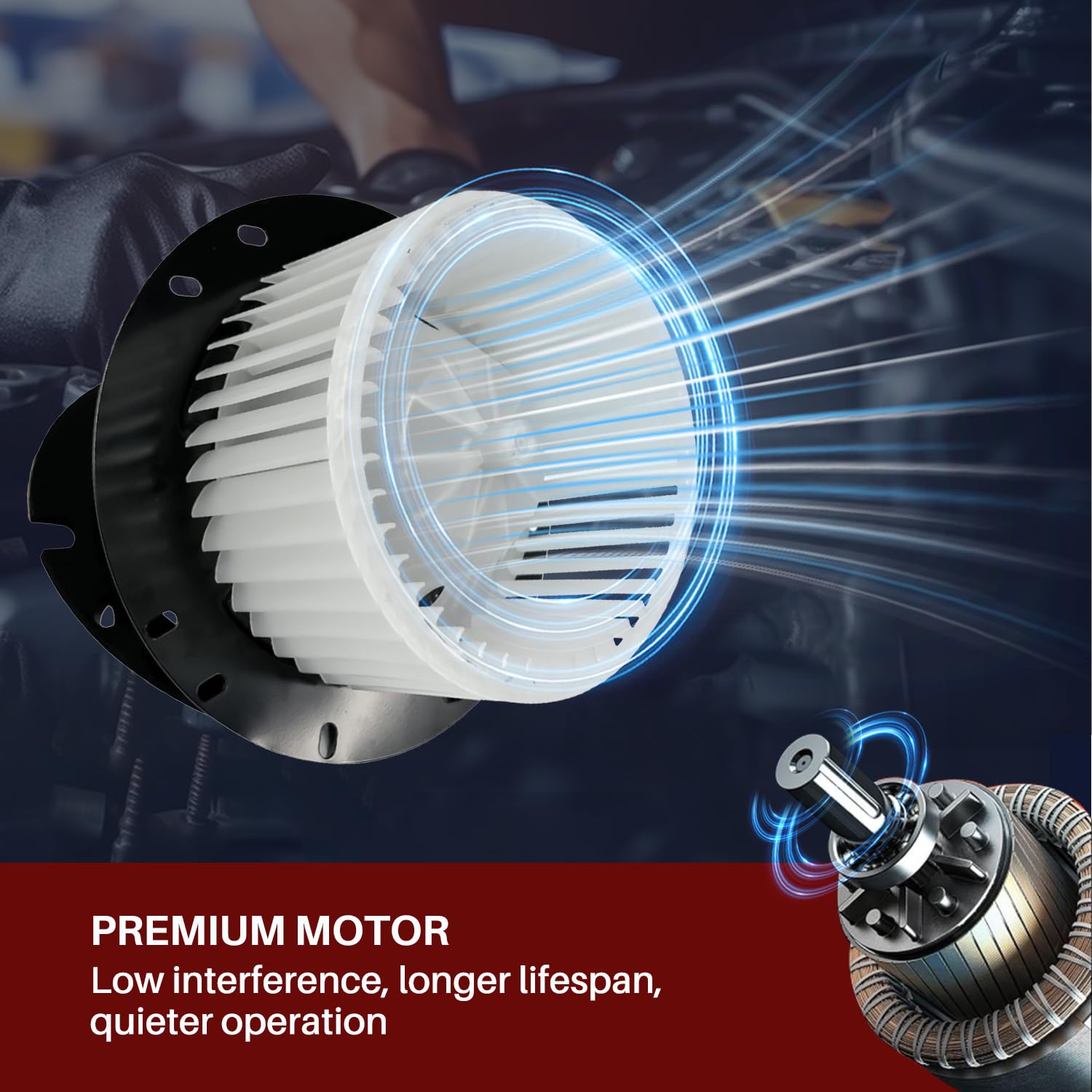 Aspligo 700022 Ac Heater Blower Motor Fan Front Fit For Ford E-150 E-150 Club Wagon E-150 Econoline E-250 E-250 Econoline E-350