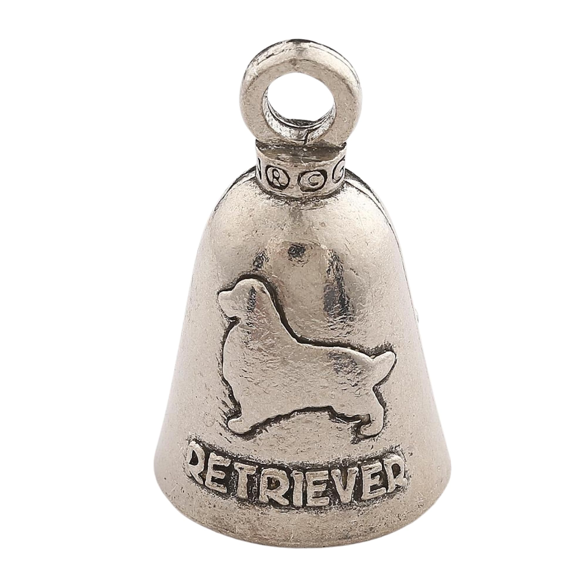 Guardian Bell Retriever Good Luck Bell W/Keyring & Black Velvet Gift Bag | Motorcycle Bell | Lead-Free Pewter | Made In Usa