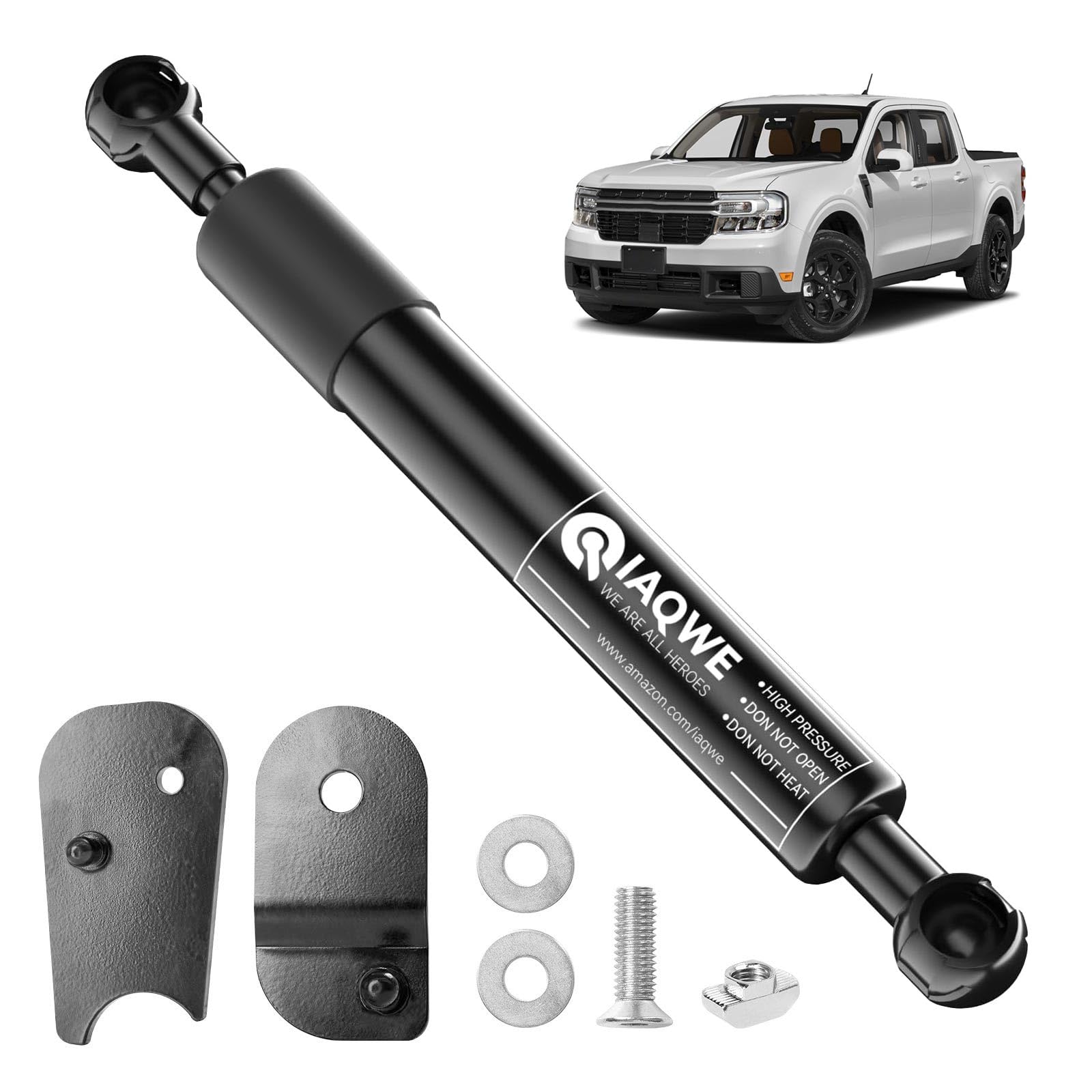 Truck Tailgate Assist Struts Shocks 43207 Lift Support Fits 2022 2023 2024 Ford Maverick Pickup Slowly Drop Down, Black