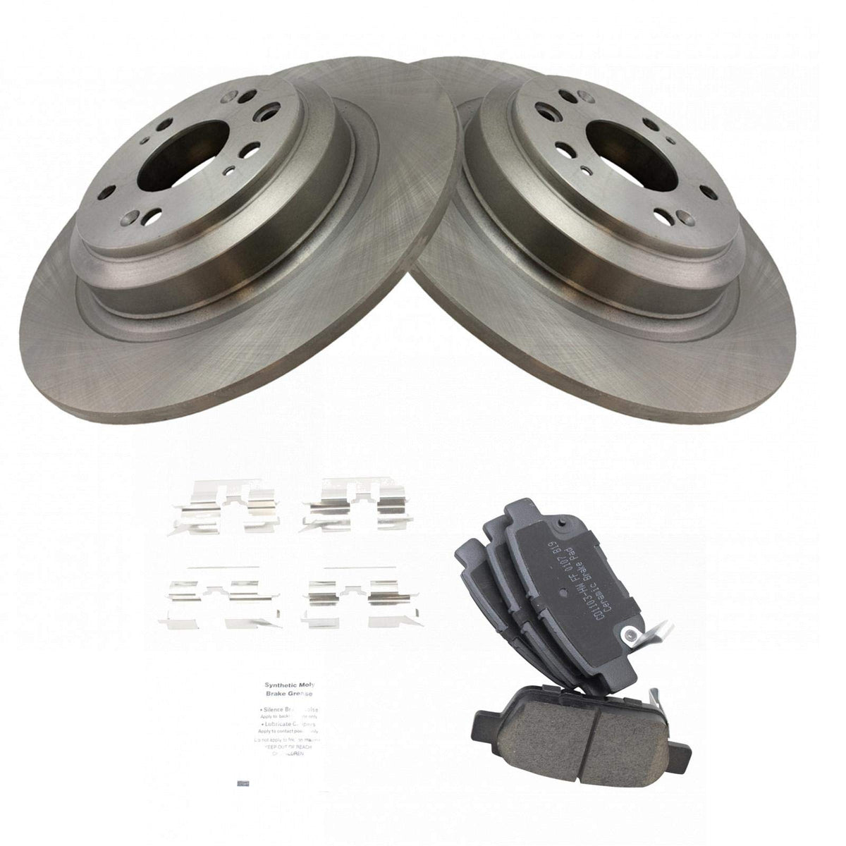 TRQ Rear Brake Pad & Rotor Kit Brake Pads Brake Rotor Ceramic Compatible with 2009-2014 Acura TL