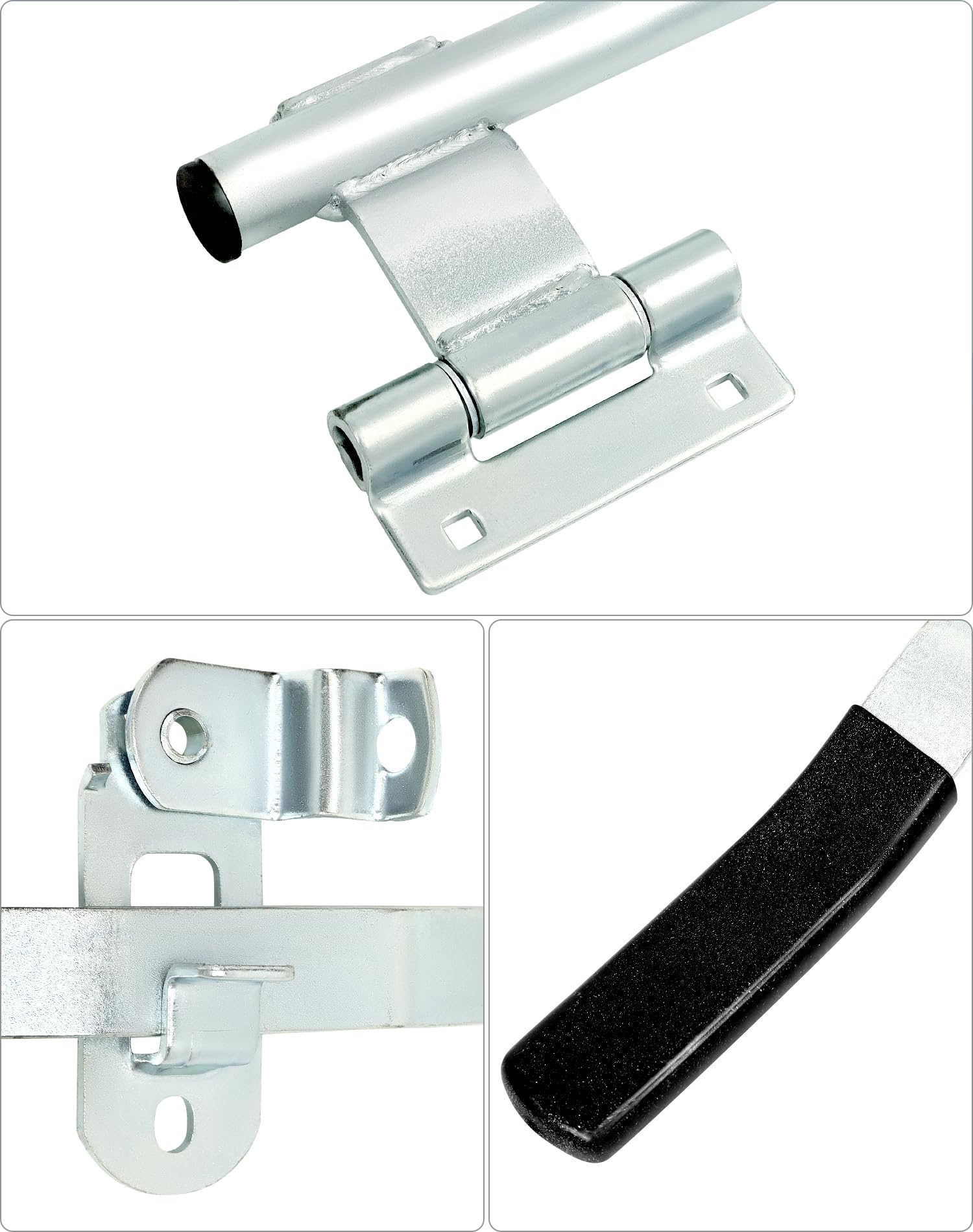 QWORK Cargo Trailer Cambar Cam Bar Lock, 45 Trailer Door Latch, Zinc Plated, Folding Ramp Door, RV Hauler, Single Hinge Point