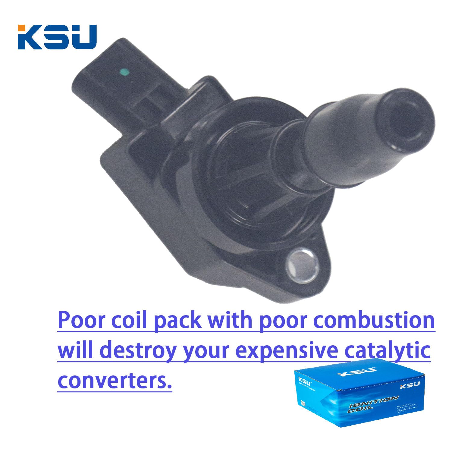 KSU Ignition Coil Pack for Hyundai Elantra 1.6L L4 Turbocharged 2017 2018 2019 2020 2021 2022 2023 uf817 27301-2B120