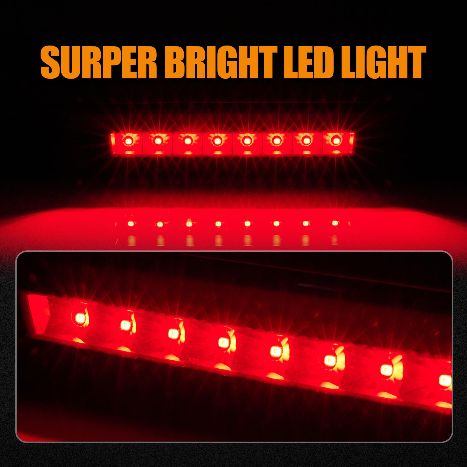 Cxdar Third 3Rd Brake Light Led For 2010-2016 Dodge Journey, High Mount Rear Brake Lights Assembly For 10-16 Journey, Waterproof