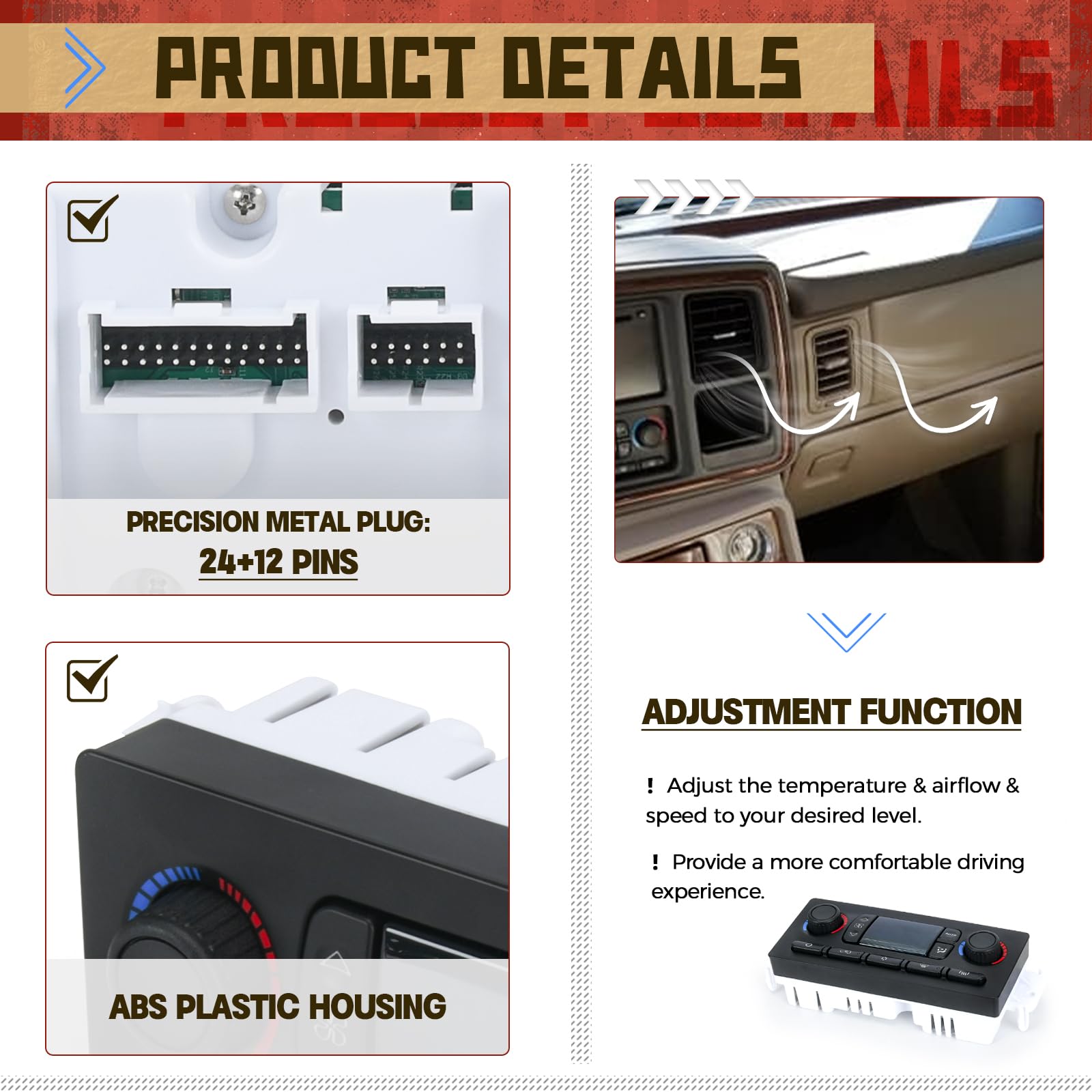 599-009 A/C Heater Climate Control Panel Module Switch for Cadillac Escalade ESV EXT 2003-2006 for Hummer H2 2003-2007 for Chevy