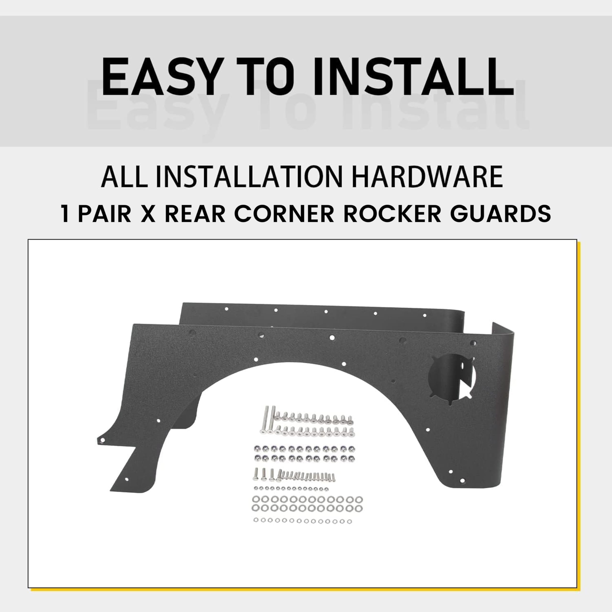 KUAFU Rear Corner Rocker Guards Compatible with 1997-2006 Jeep Wrangler TJ, Rear Body Armor Quarter Panels Tail Light Trim Cover