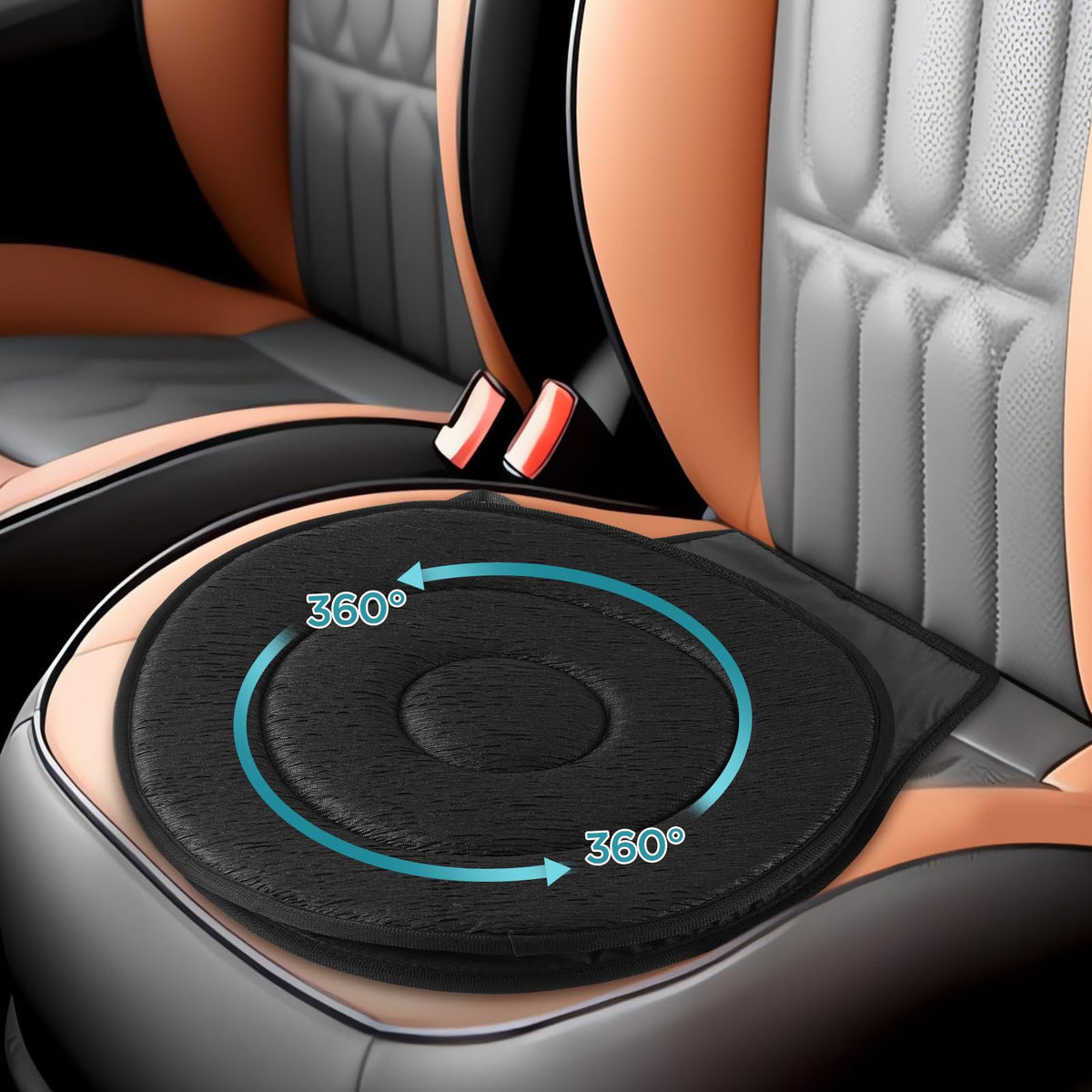 FACULX Rotating Seat for Car 360 Swivel Seat for Car for Elderly Non-Slip Portable Rotating Car Seat Pad for Driving, Chairs, St