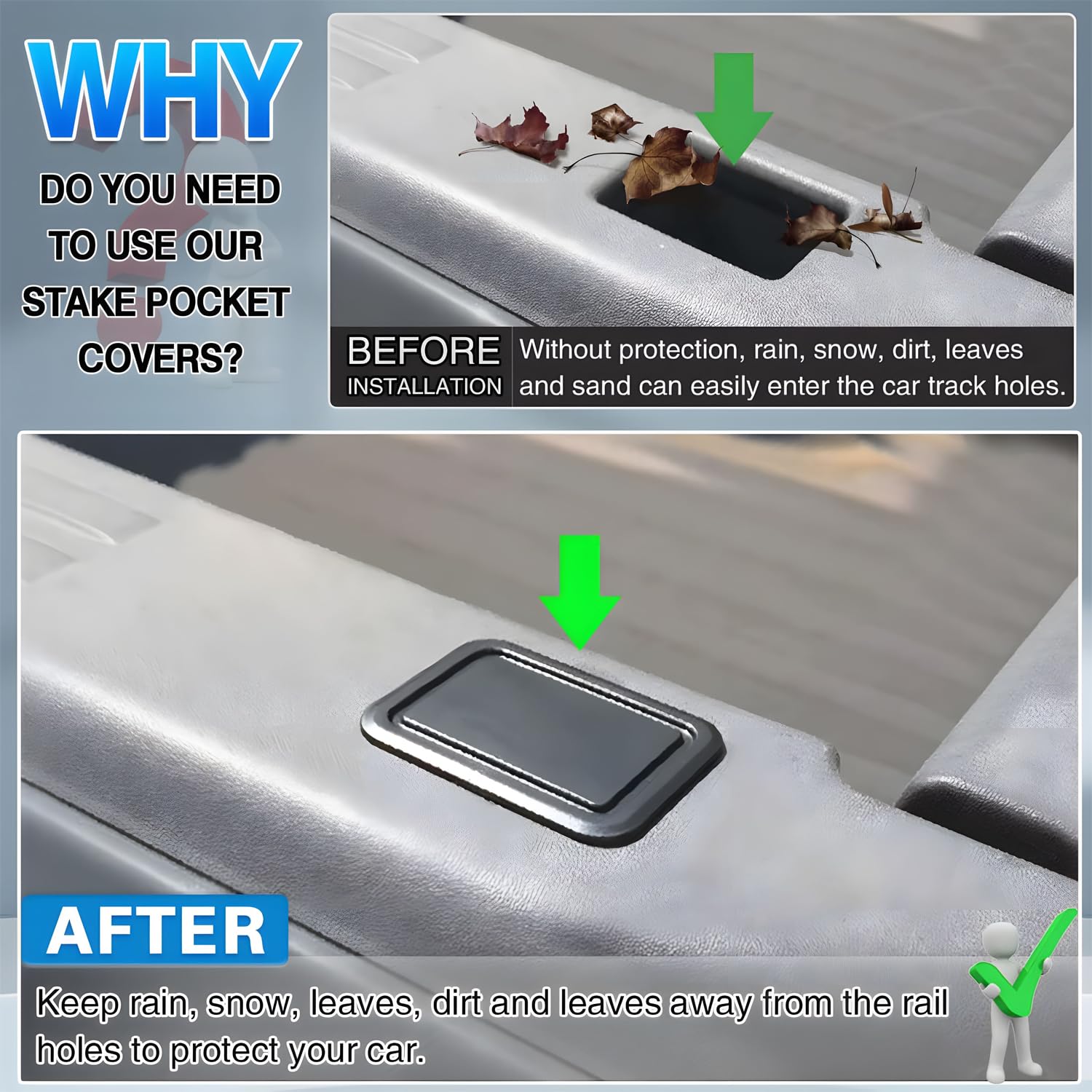 Shademax For Dodge Ram 1500 Stake Pocket Covers Rear Truck Tonneau Covers Bed Rail Stake Pocket Cover, Stake Holes Caps Plugs Co