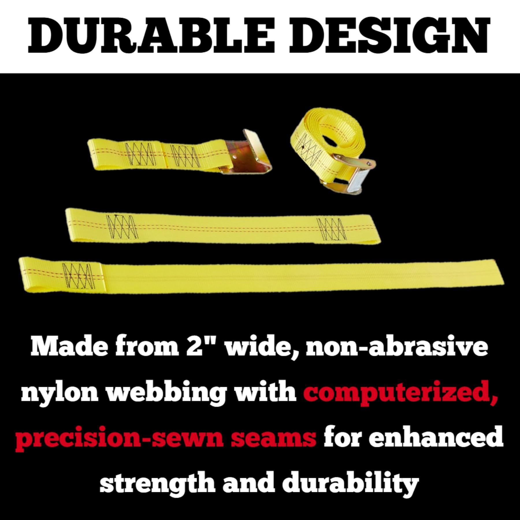 Roadmaster 2150 Single Universal Tie Down Strap | Compatible With Tires Up To 30'' Diameter & 11'' Tread Width | 2'' Wide Nylon