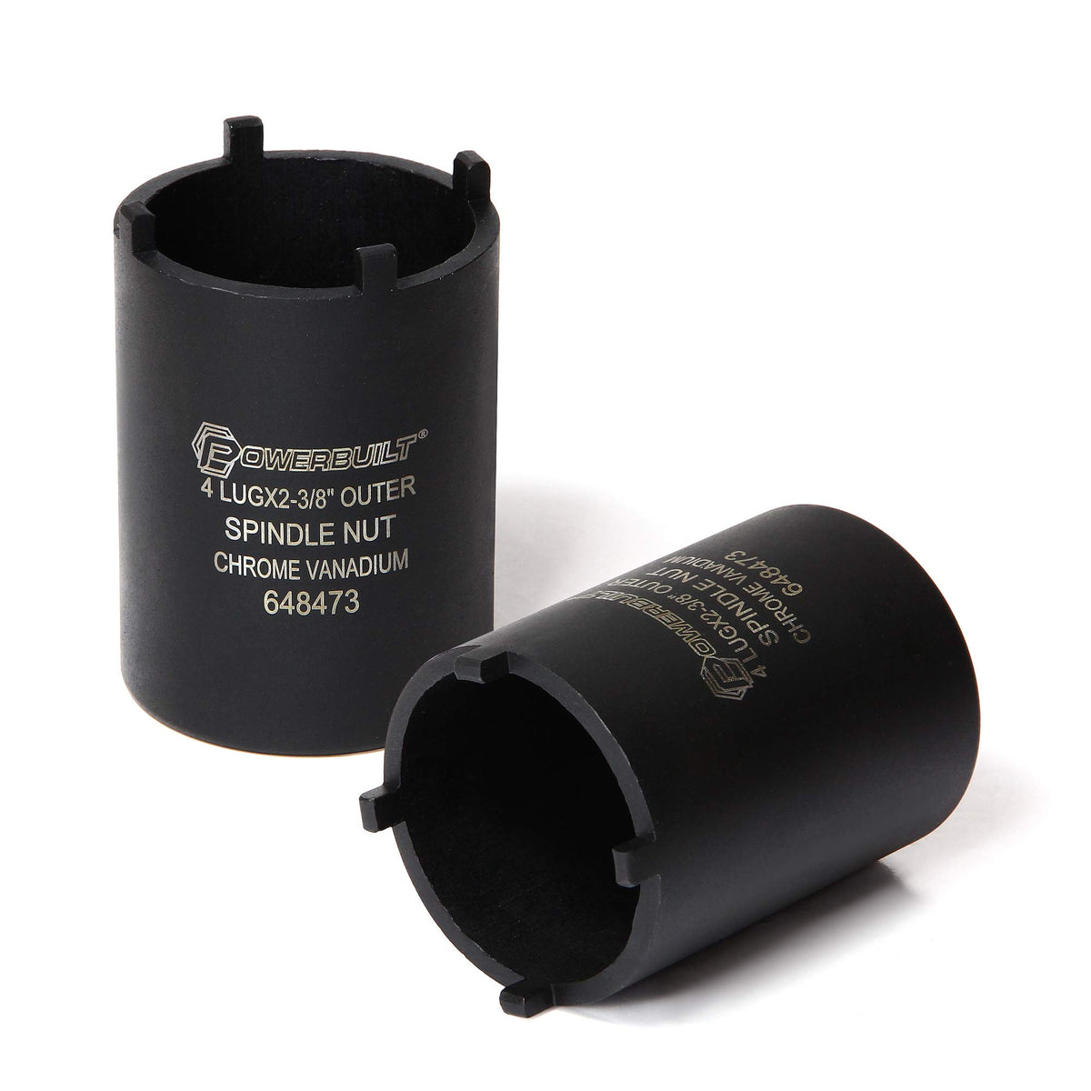 Powerbuilt Spindle Nut Socket, 4 Lug, 2-3/8 Inch Outer Diameter, Bronco Ranger Ford Chevy GMC Pickup Trucks and SUV - Black 6484
