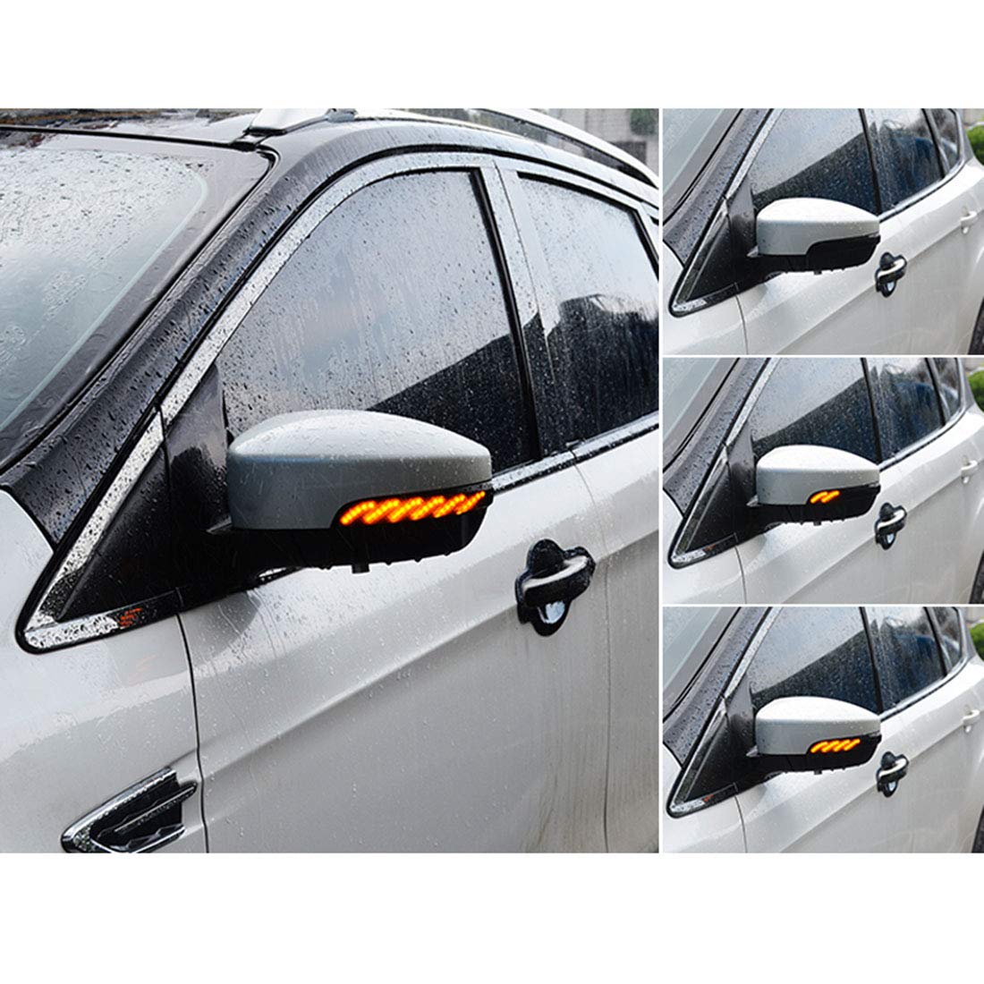 Ruihe Smoked Lens Dynamic Sequential Blink Led Side Mirror Turn Signal Light Strip Assembly Compatible With Fit For Ford Focus 2