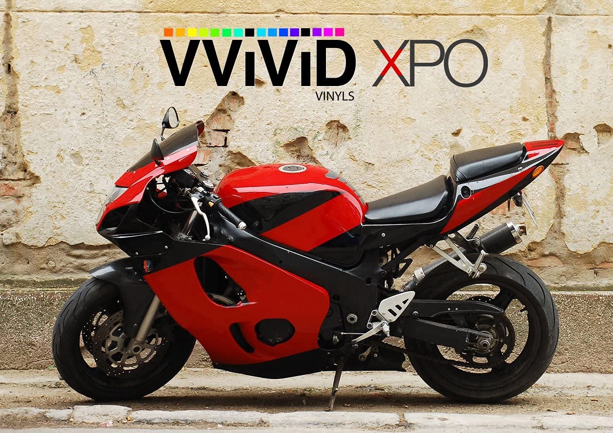 Vvivid Red Gloss Car Wrap Vinyl Roll With Air Release Adhesive 3Mil (2.5Ft X 5Ft)