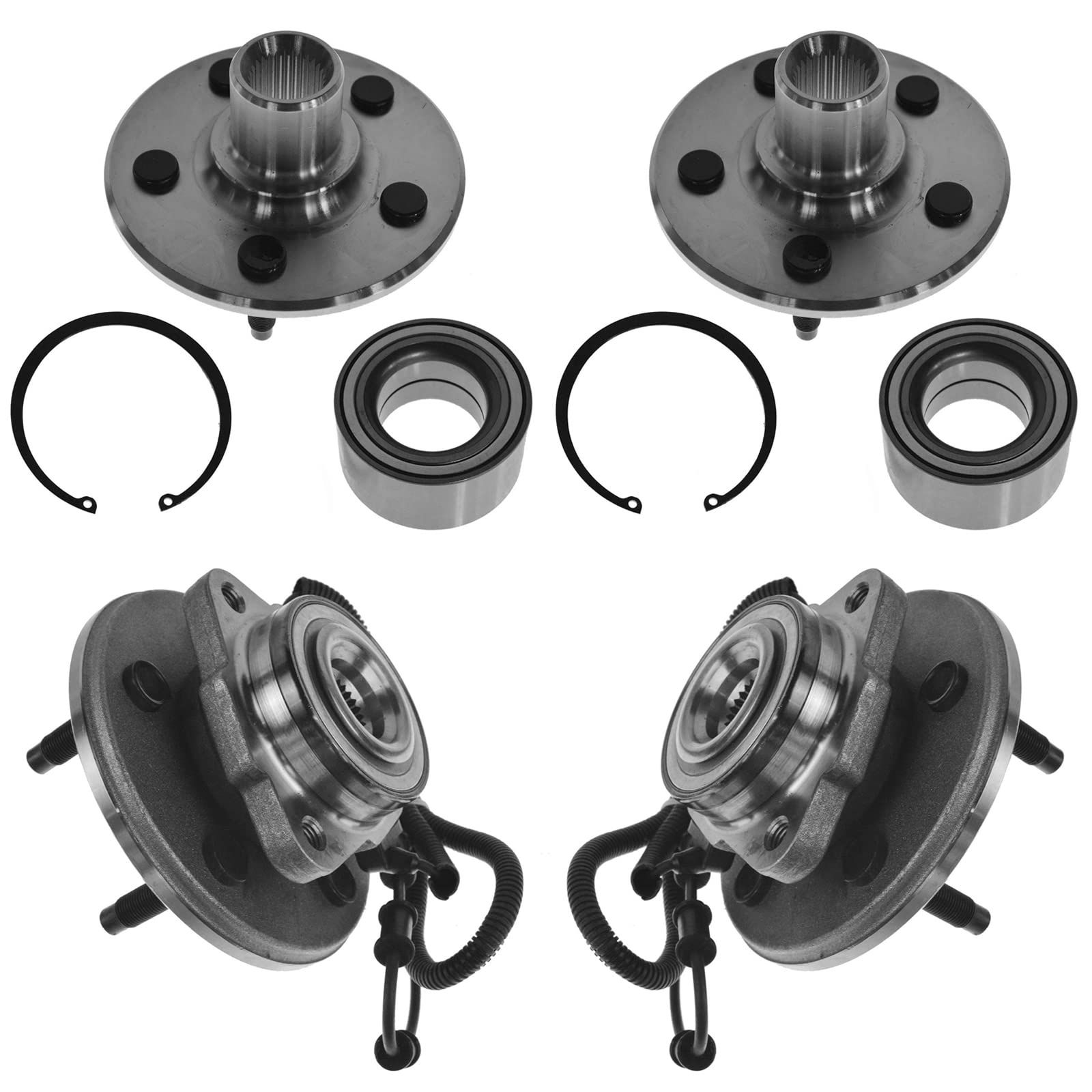 Trq Wheel Hub Bearings Assembly Set Compatible With 2002-2005 Ford Explorer 2003-2005 Lincoln Aviator Mercury Mountaineer