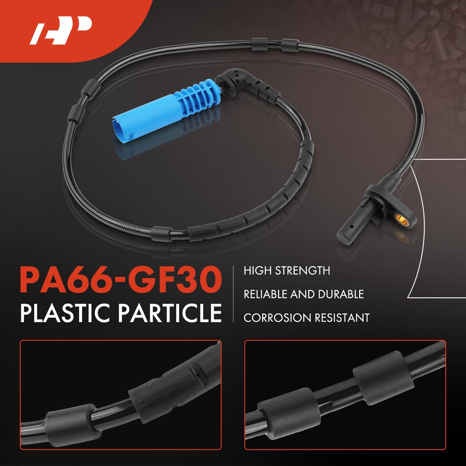 A-Premium ABS Wheel Speed Sensor Compatible with BMW Models - X3 2004 2005 2006 2007 2008 2009 2010 - Rear Driver or Passenger Side, Replace# 34523405907, 34523420331