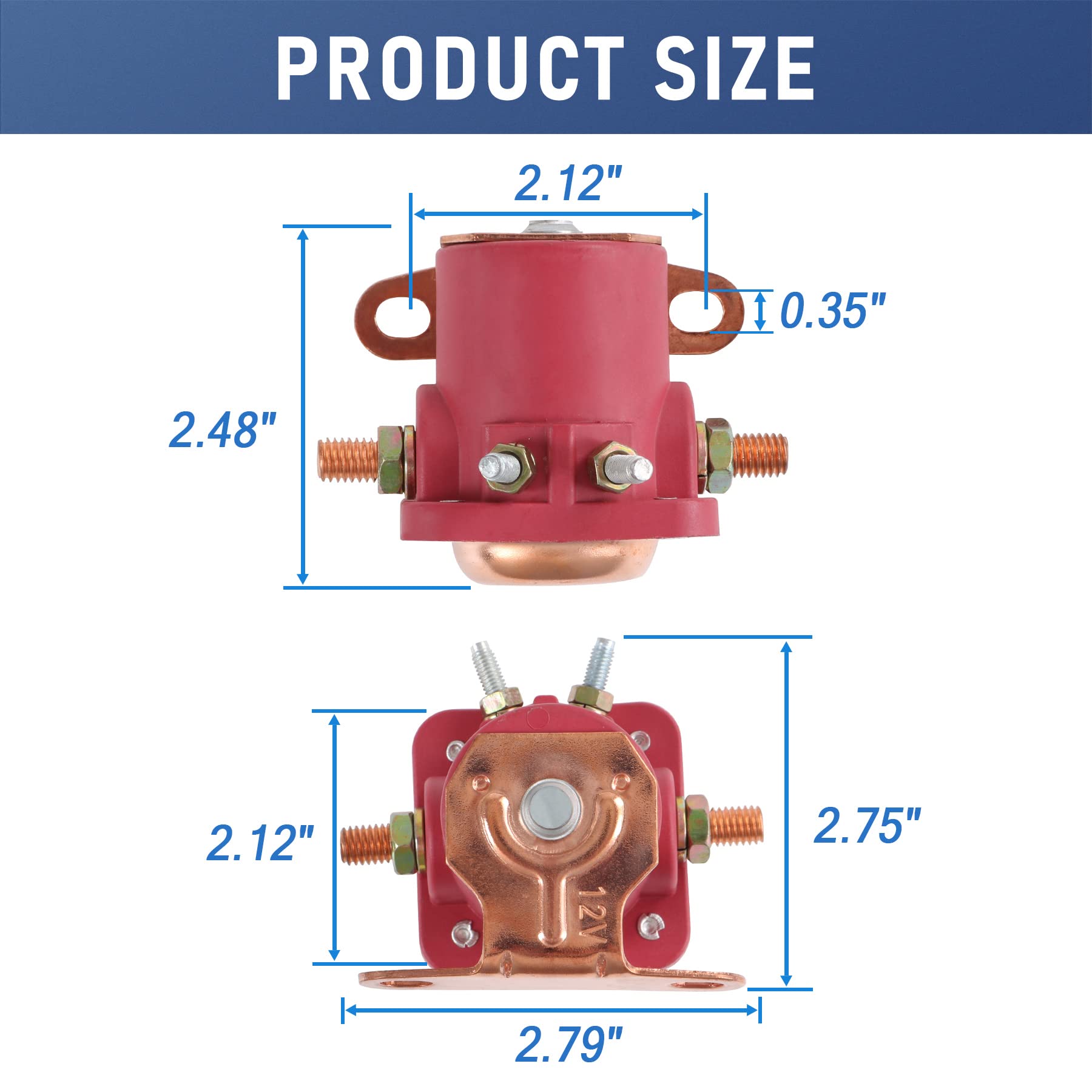 Jdmspeed New Red Solenoid Relay 12V Heavy Duty Replacement For Ford Starter Car Truck Replaces Sw3, Snl135, B-6A-11450A, D2Af11450Aa, 50-430, C6Af, C7Af, C3912, C9Af Hot Rod Starter Relay Solenoid