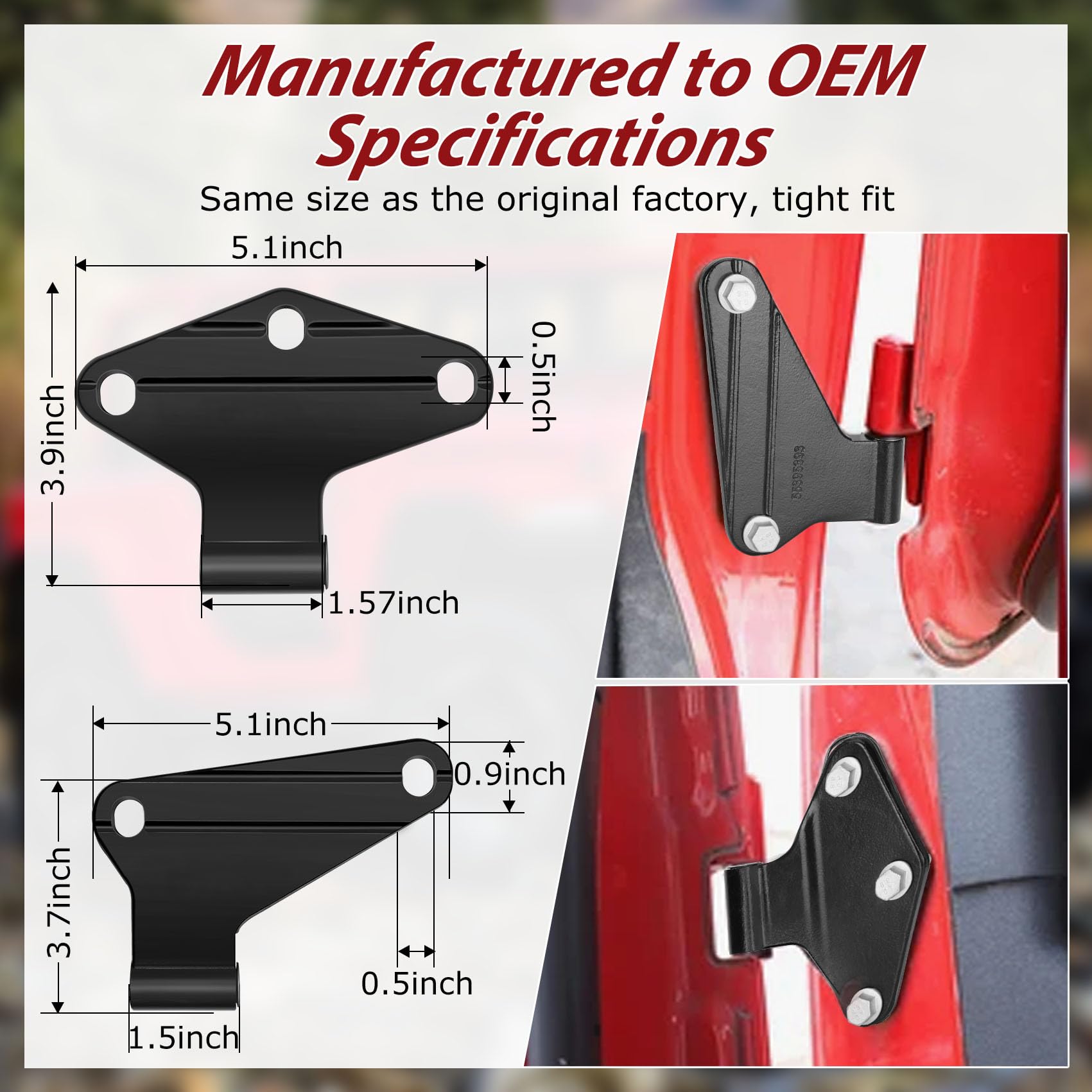 Jeep Wrangler JK Interior 4 Door Assembly Kits Compatible with 2007-2018 Jeep Wrangler JK JKU Rubicon Unlimited Sahara (Inner 4-