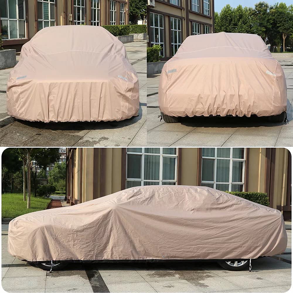 Car Cover Water Resistant All Weather - Coverado Ultra-Protection 6 Layer Car Cover With Locking Cable Heavy Duty Full Exterior Car Covers For Automobiles, Universal Fit For Outdoor Suv (206'-215')