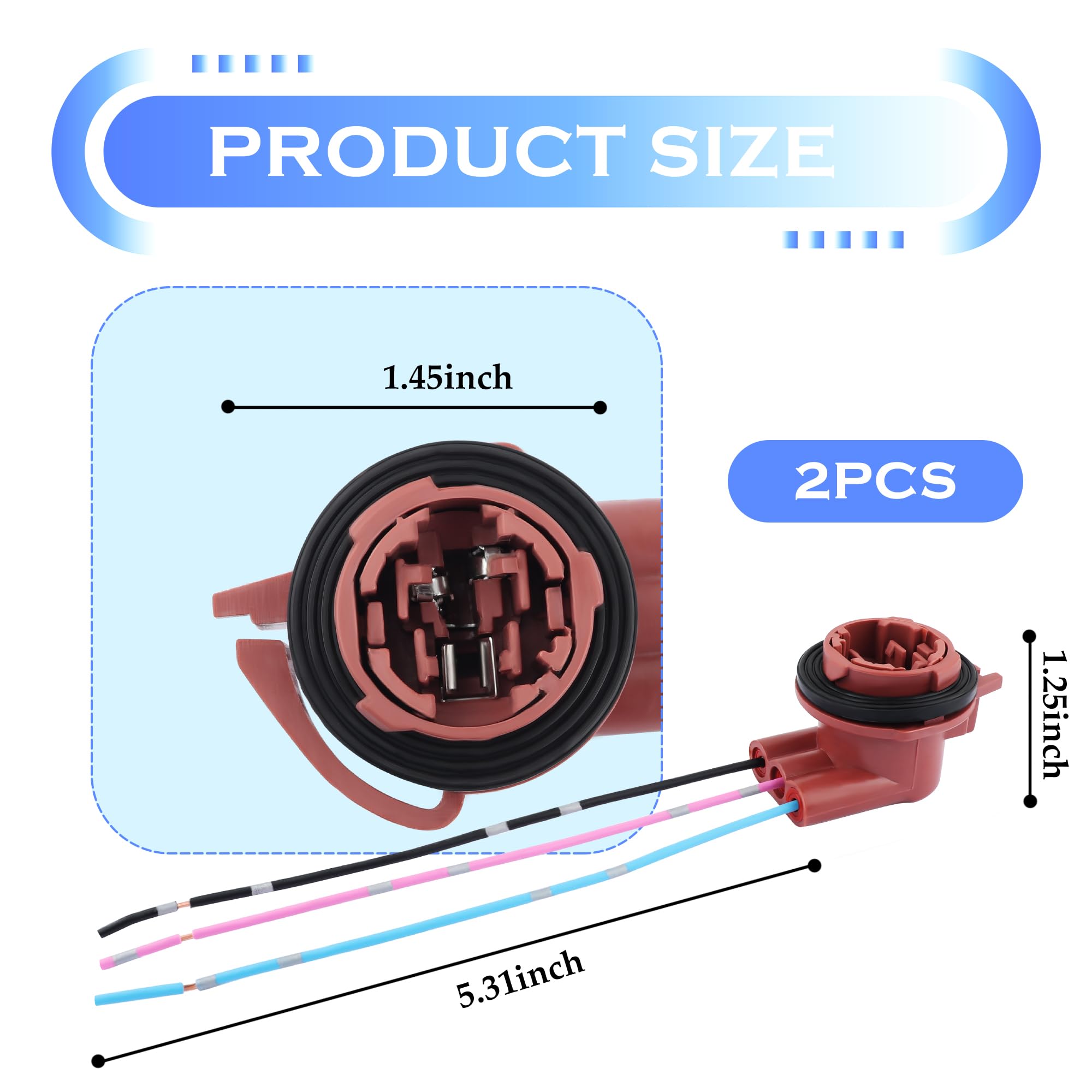 2PCS 3157 Bulb Socket,Turn Signal Socket/Tail Light Socket/Brake Light Socket for 3157,3057,3155,3357 Light Bulbs Replacement,Es