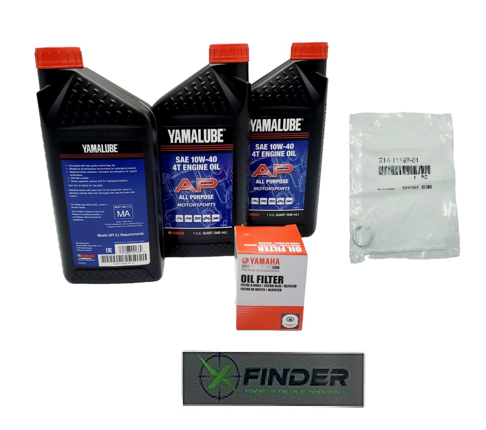Yamaha MT09 (2021-2023) Master of Torque all Models Oil Filter Change Kit Yamaha Part# 5GH-13440-80-00 and 4 Quarts All Purpose