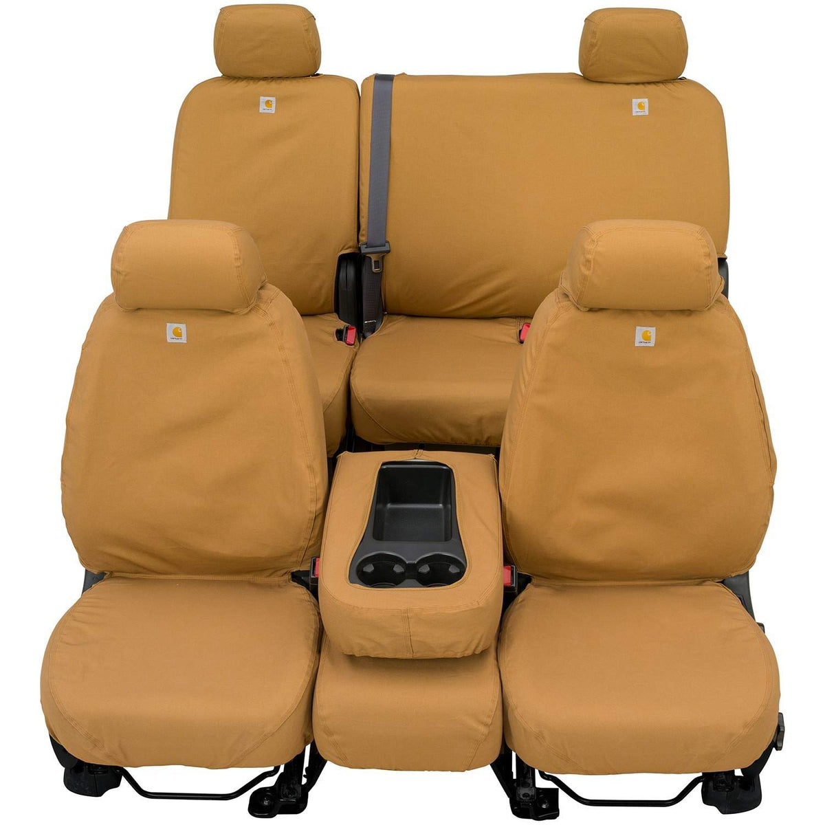 Covercraft Carhartt Seatsaver Front Row Custom Fit Seat Cover For Select Cadillac/Chevrolet/Gmc Models - Duck Weave (Brown)