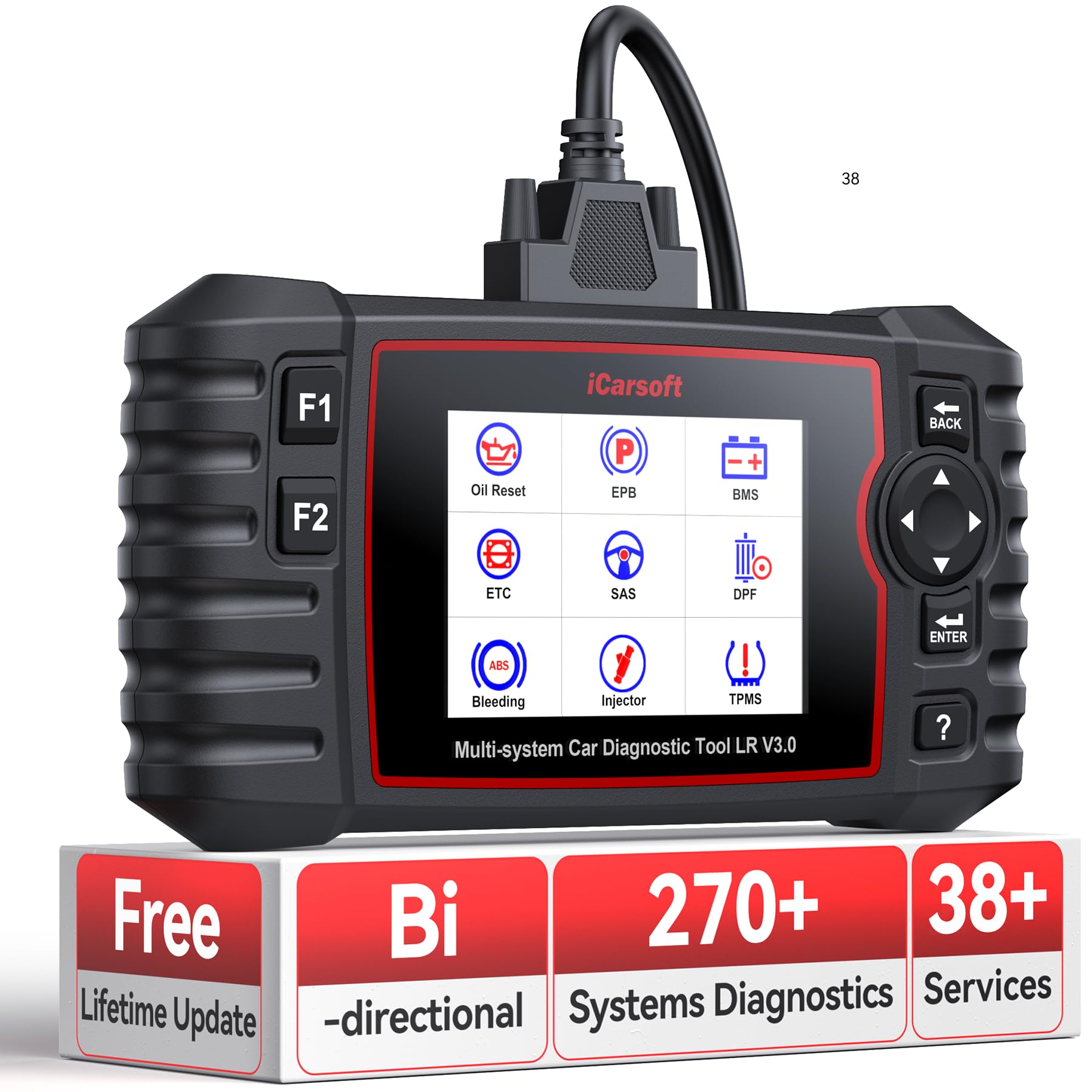 iCarsoft LR V3.0 2025 Ver Bidirectional OBD2 Scanner for Most Land Rover/Jaguar from 1996-2023 Full Systems Diagnostic Scan Tool
