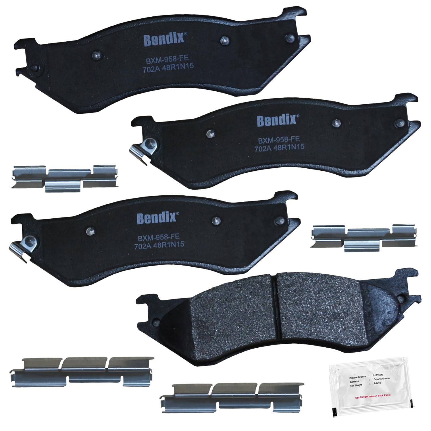 Bendix Priority1 Cfm702A Semi-Metallic Rear Brake Pads For Dodge Ram 1500 2008-2006, Ram 2500 2008-2001, Ram 3500 2008-2001, Ram