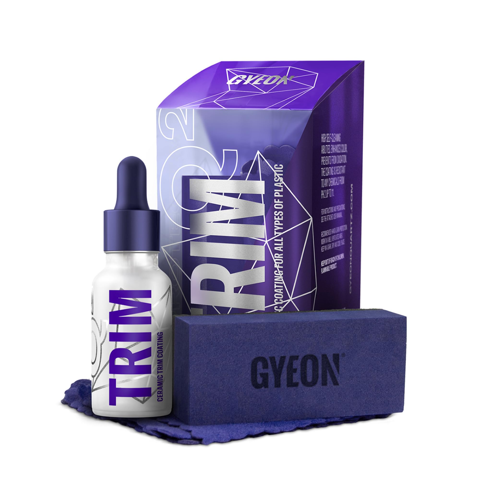 Gyeon Trim Evo 30Ml - Black Trim Restorer | Hydrophobic Ceramic Coating Kit For Plastic Trim | Bring Your Faded Trim Back To Black | Long Term Protection For New Car Trim