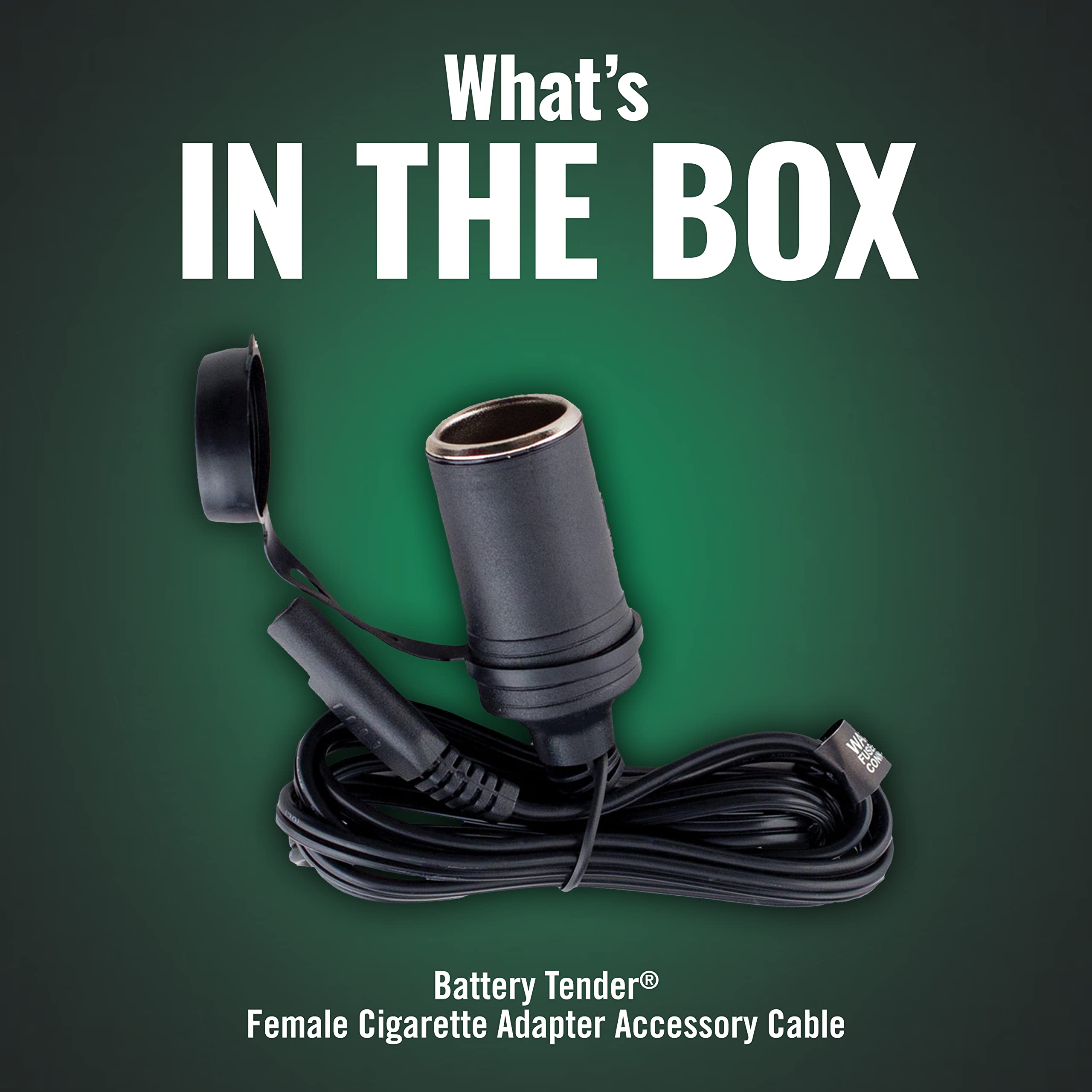 Battery Tender Female Cigarette Adapter Accessory Cable - 12 Volt Lighter Socket With 5 Foot Charging Cable For Battery To Batte