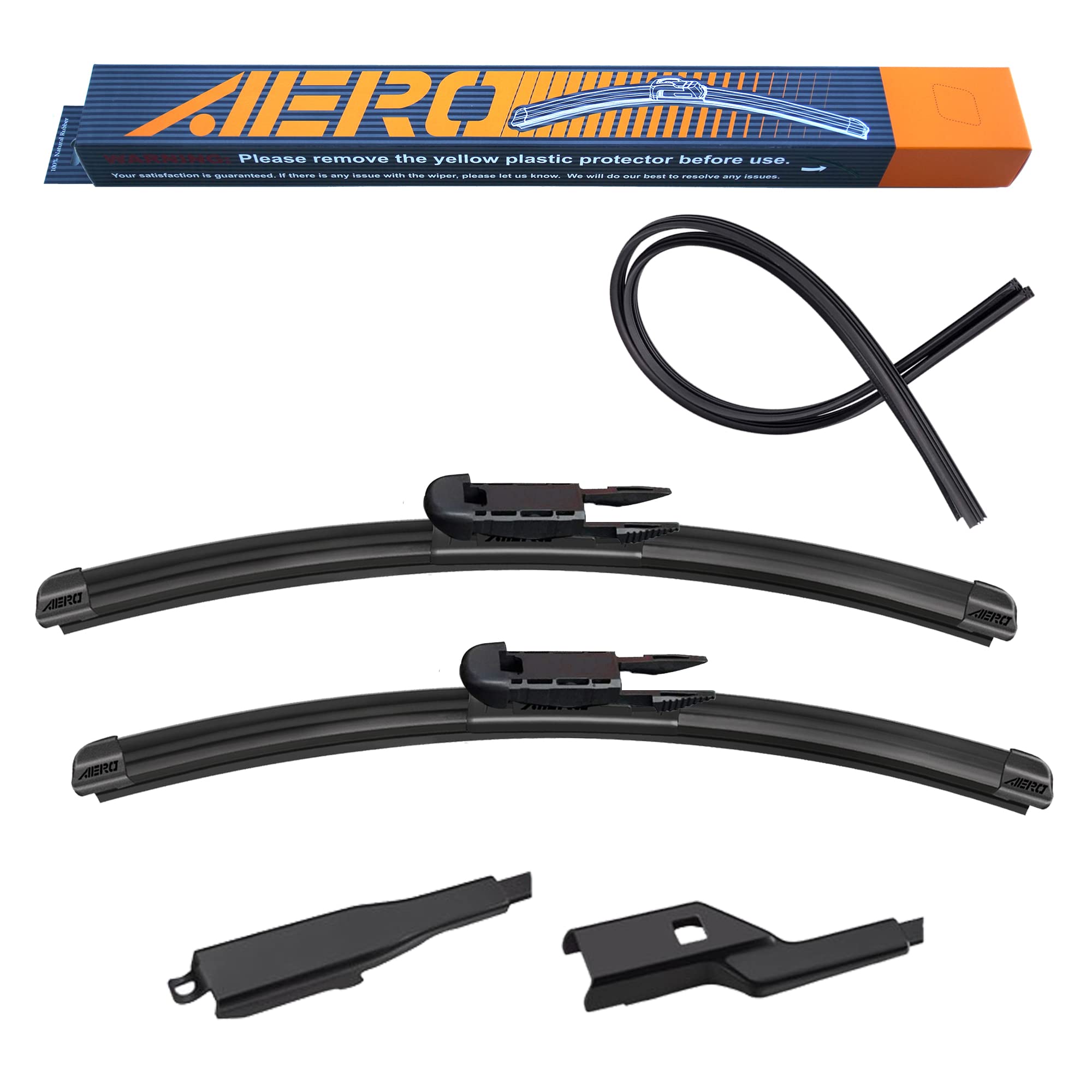 Aero Avenger 26''+24'' Premium All-Season Windshield Wiper Blades With Extra Rubber Refills Oem Replacement For Dodge Mercedes-B