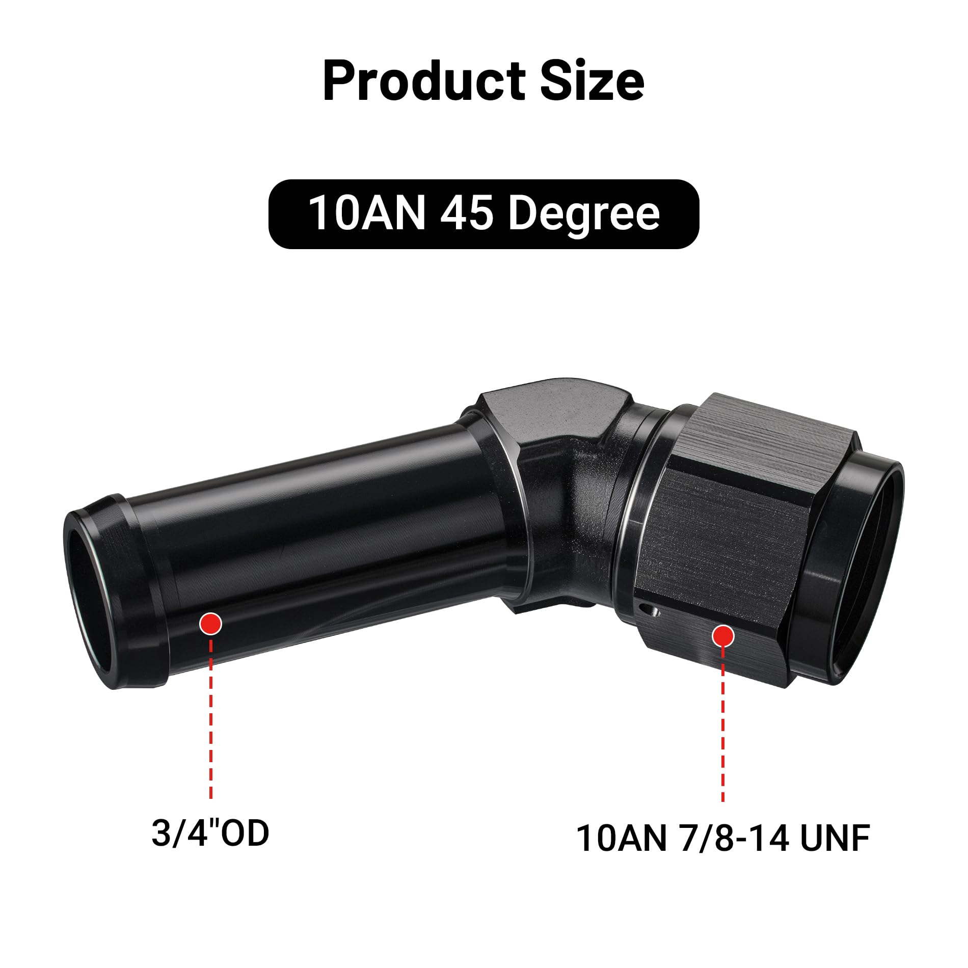 Evil Energy 10An Female To 3/4'' Barb Hose Fitting 45 Degree Swivel
