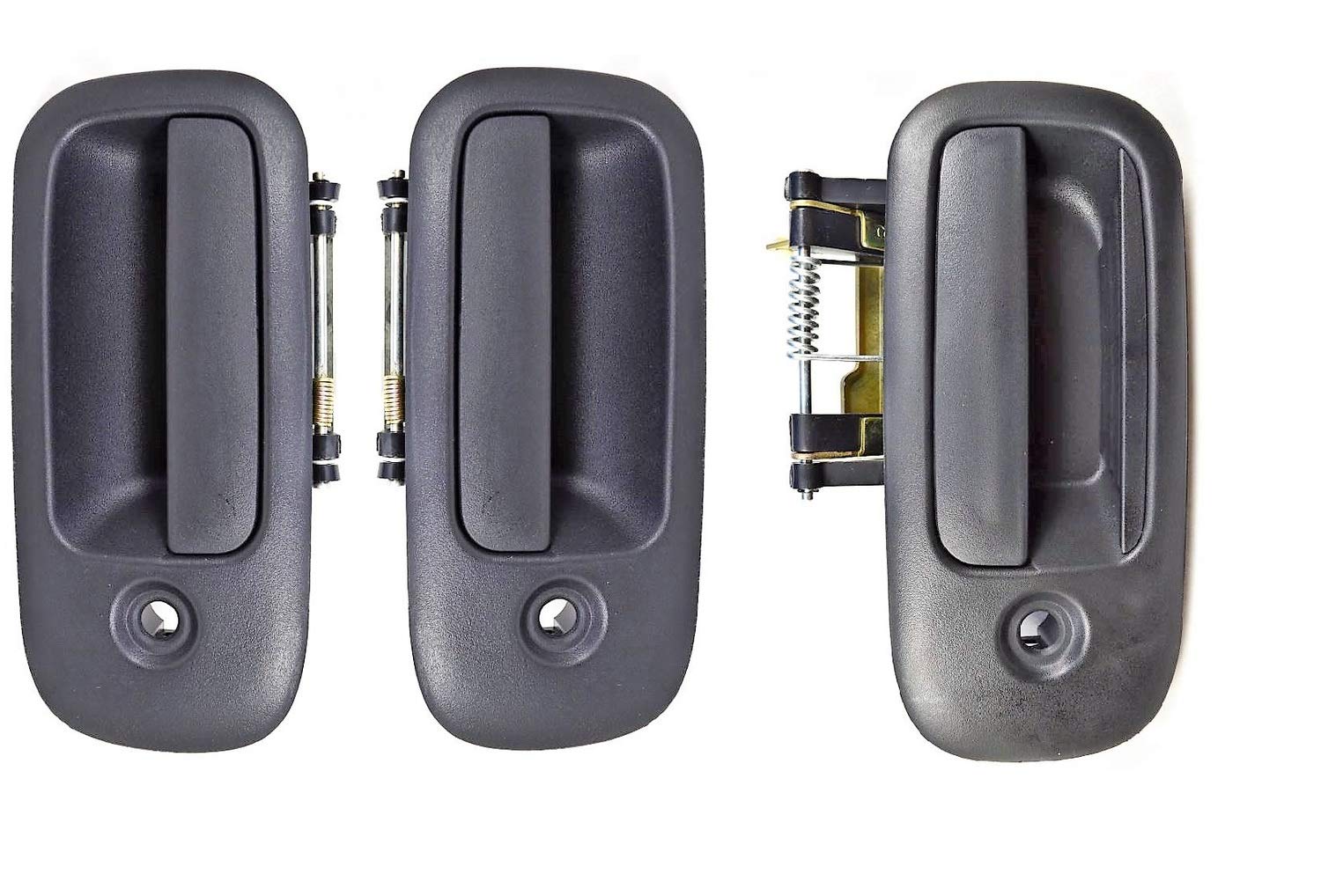 PT Auto Warehouse GM-3903A2-FPR - Exterior Outer Outside Door Handle, Textured Black - Front Left/Right, Sliding Rear Right, Set of 3